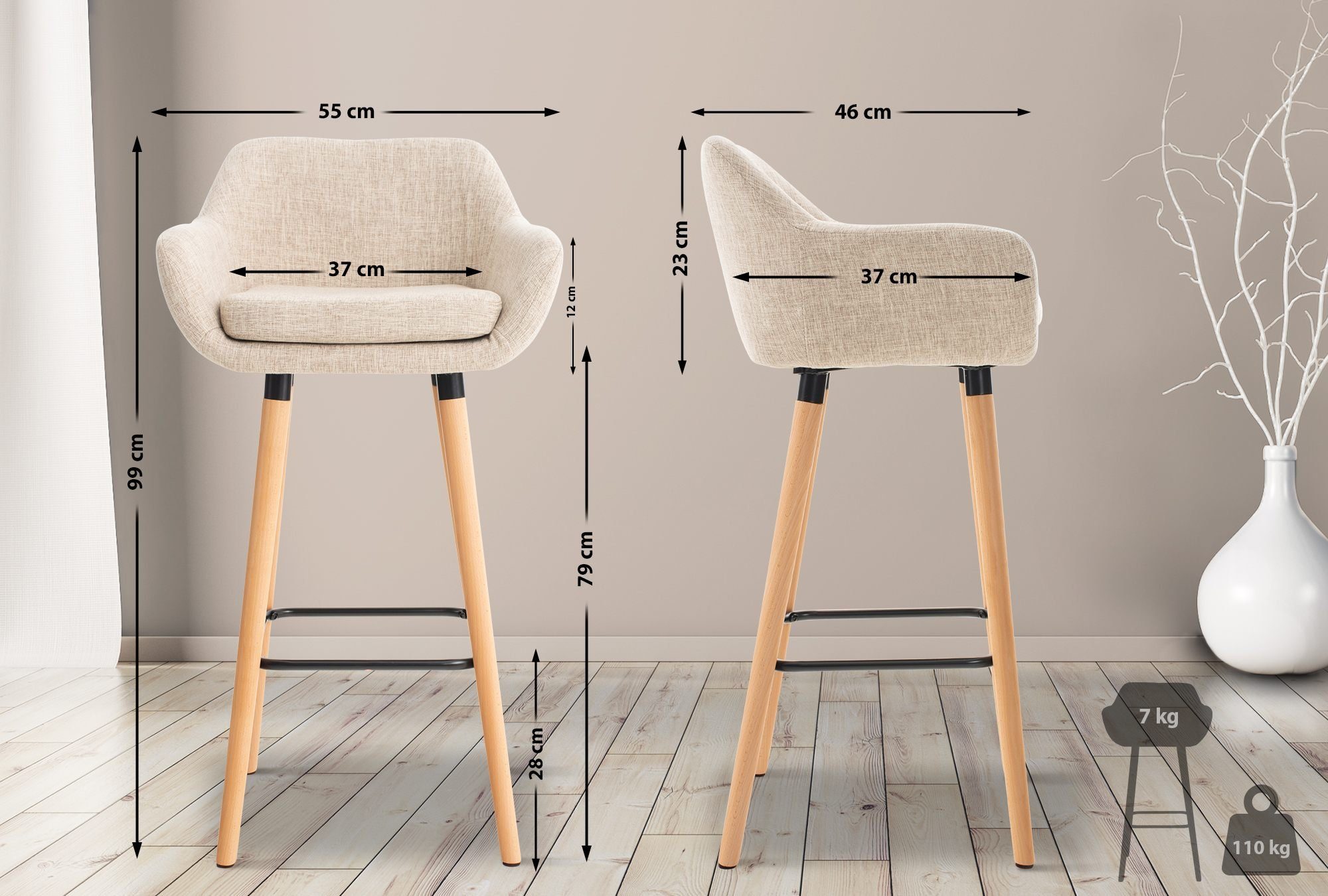 CLP Barhocker Grant (2er Set, 2 günstig online kaufen