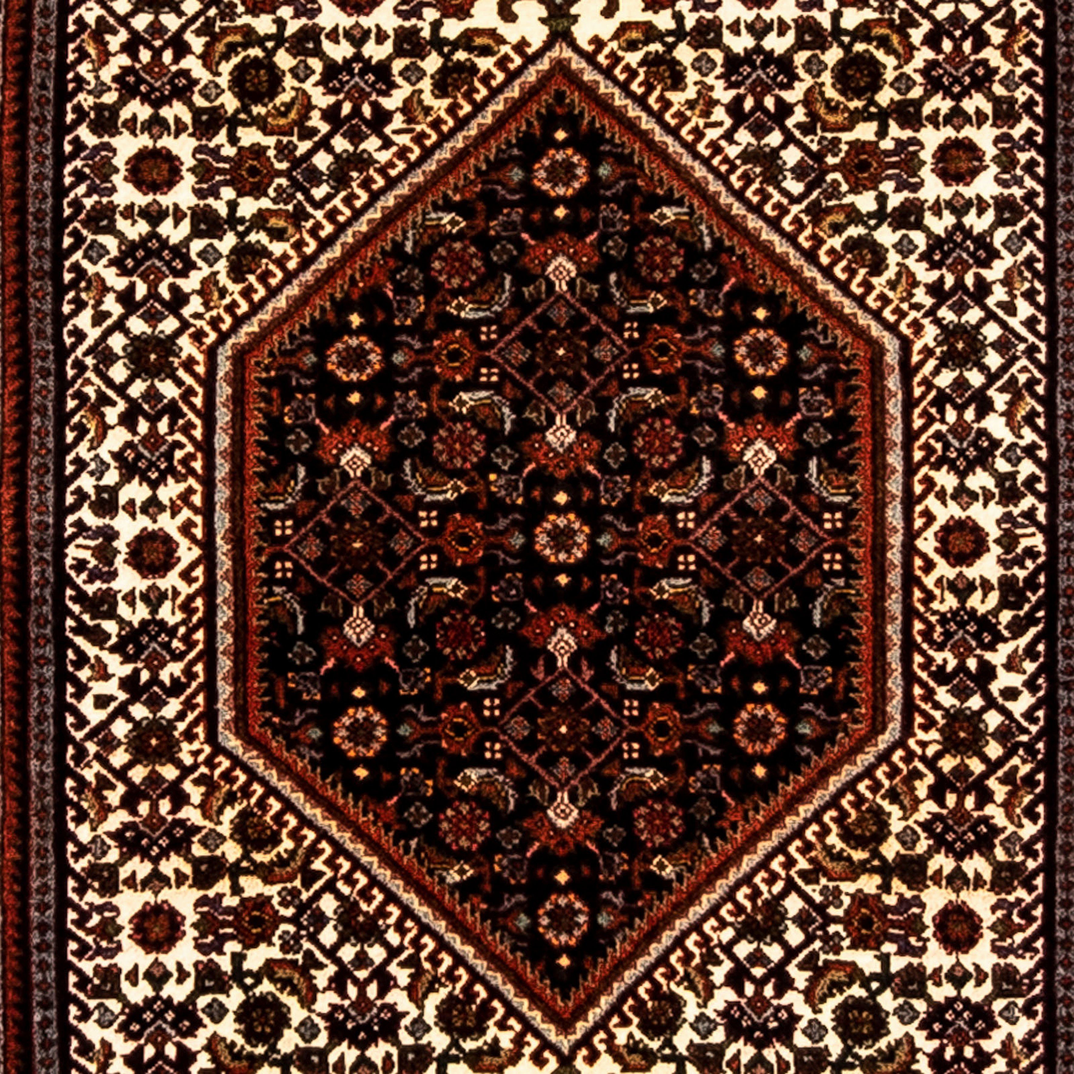 Orientteppich Perser - morgenland, rechteckig, 235 - Handgeknüpft, Höhe: mit dunkelrot, Einzelstück cm x Wohnzimmer, mm, 15 - 74 Bidjar Zertifikat