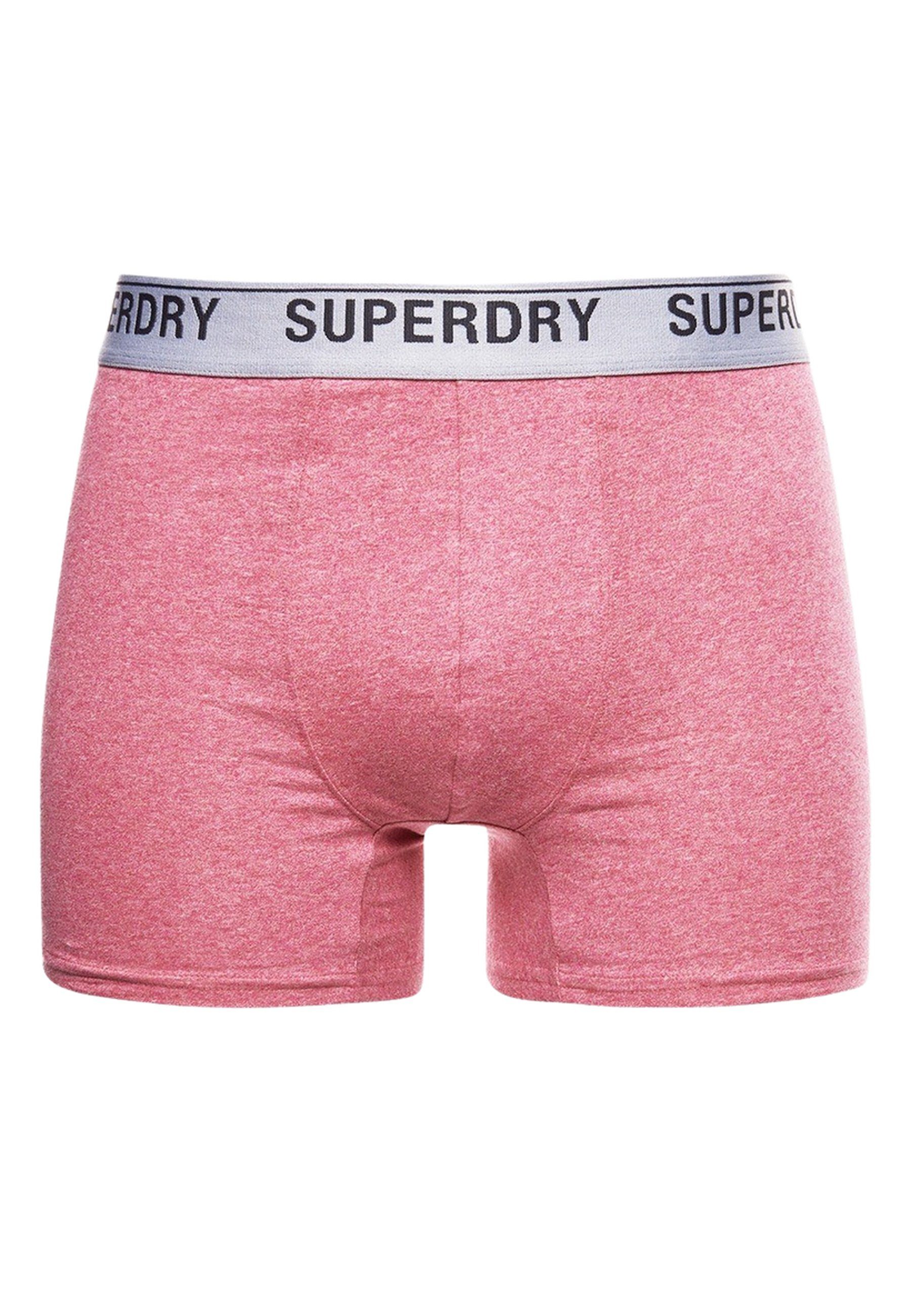 Superdry Boxershorts Boxershorts rot (3-St) Unterhose 3er Enganliegende Trunks