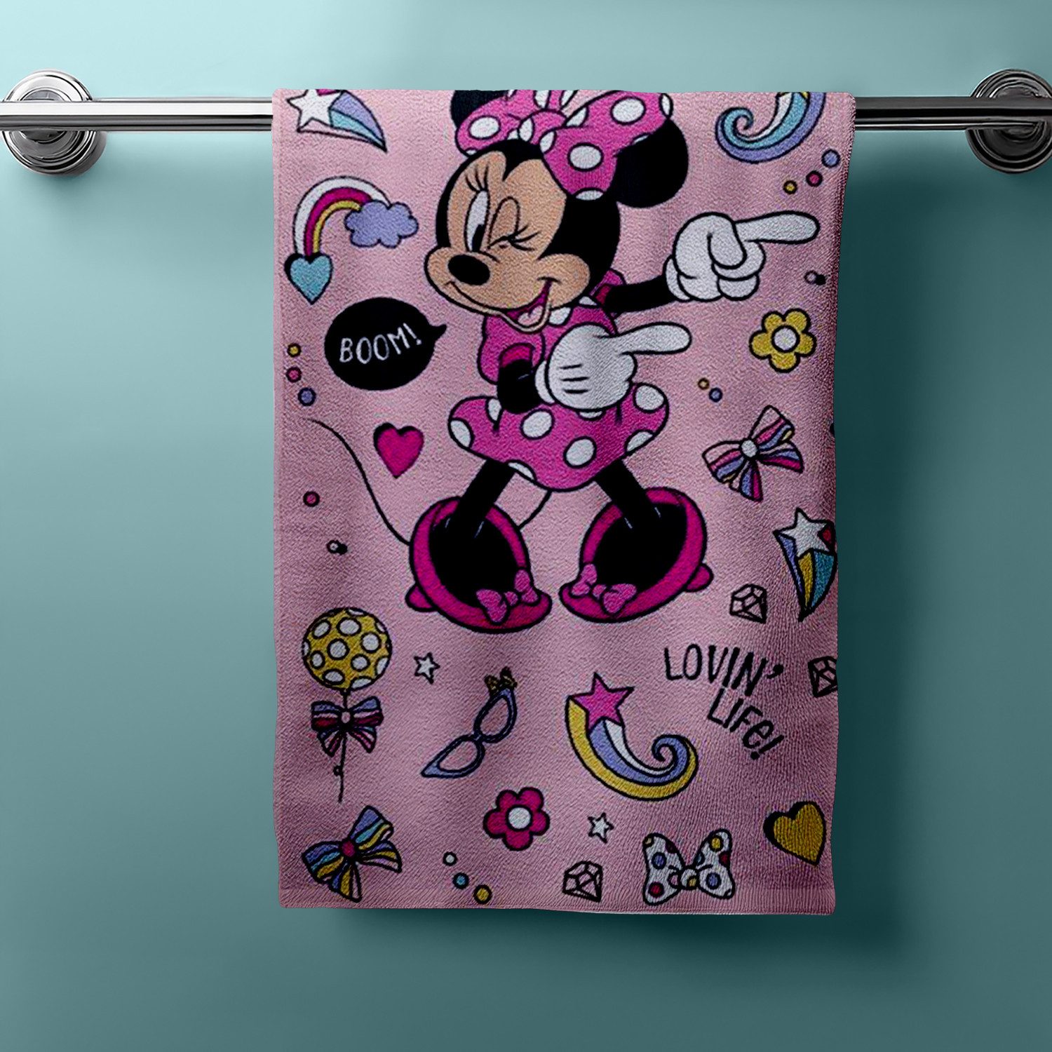 Faro Handtücher Disney Minnie Mouse Duschtuch Strandtuch Badetuch 70 x 140 cm, (1 Duschtuch, 1-St), Langlebig