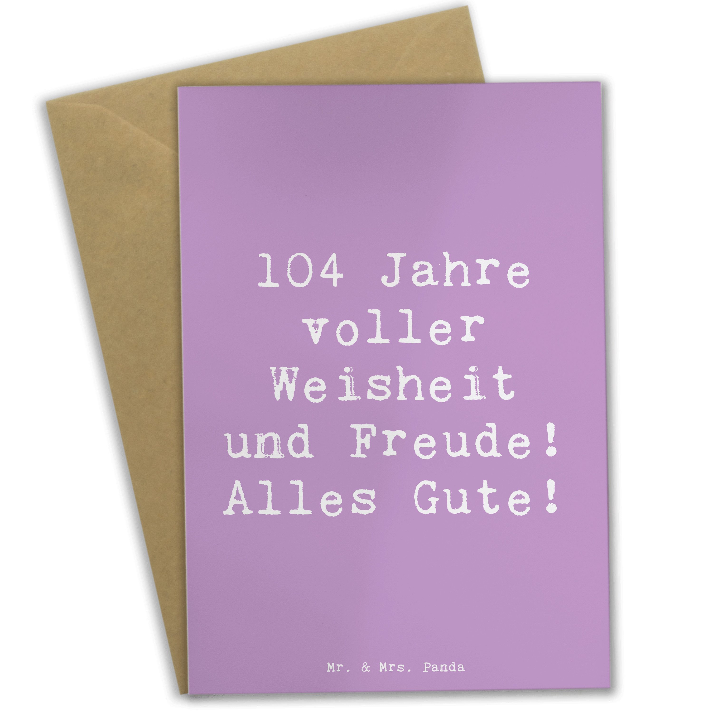 Grußkarte Spruch 104. Geburtstag - Lavendeltraum - Geschenk, beeindruckendes Al