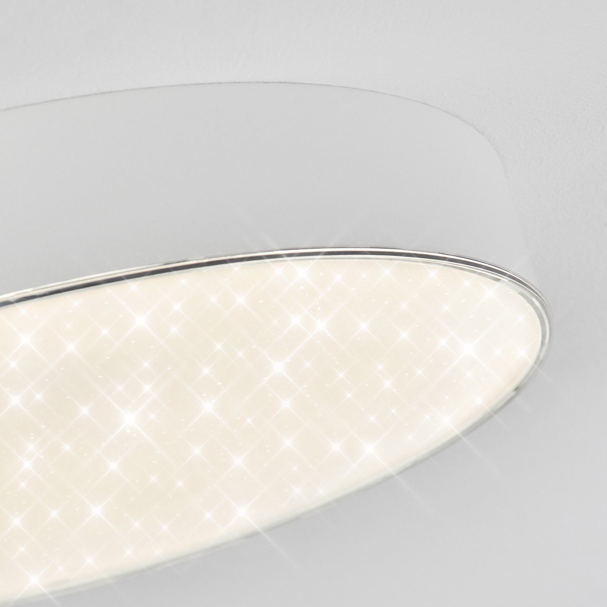 in Weiß, 1xLED Watt Deckenleuchte Metall/Kunststoff 16 Lumen, Kelvin, runde »Torricella« Deckenlampe hofstein moderne 4000 Leuchte aus Sternhimmeleffekt, mit 1600