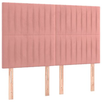 vidaXL Kopfteil Kopfteile 4 Stk. Rosa 72x5x78/88 cm Samt, (1 St)