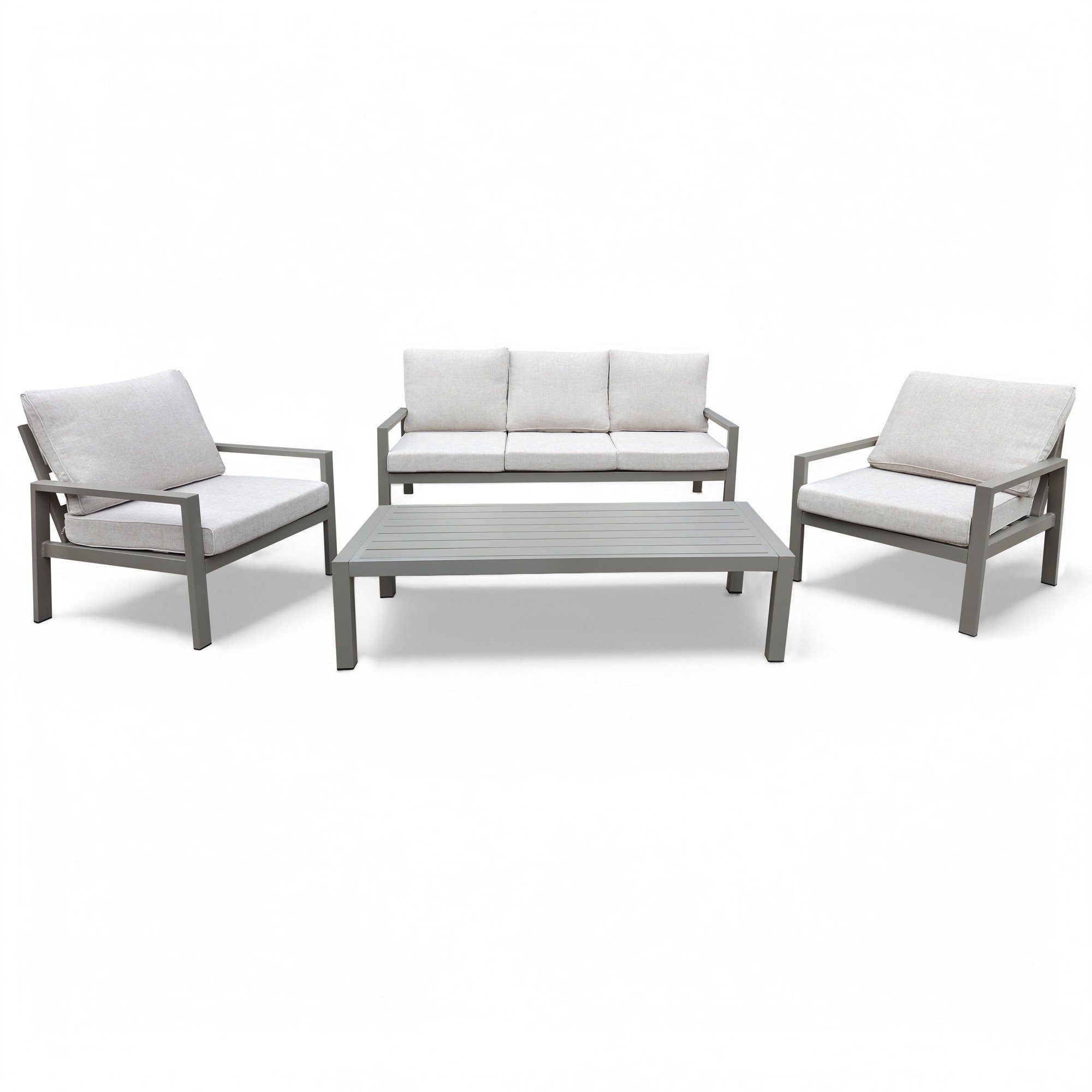 osoltus Gartenlounge-Set osoltus Alu Lounge Gartenmöbel Outdoor Set Haugesund 3er kaktus/beige