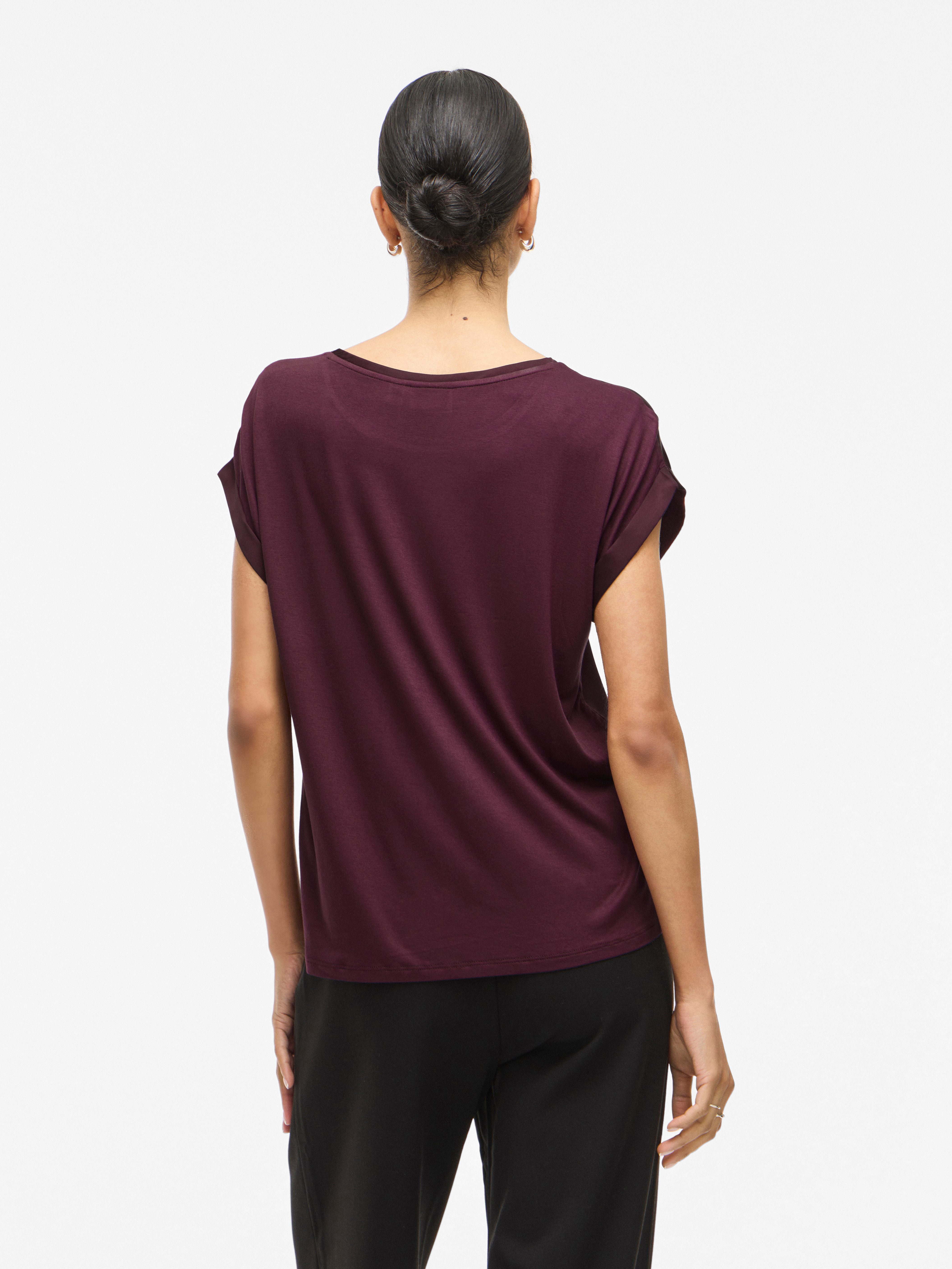 Vila Kurzarmshirt VIELLETTE S/S SATIN TOP günstig online kaufen