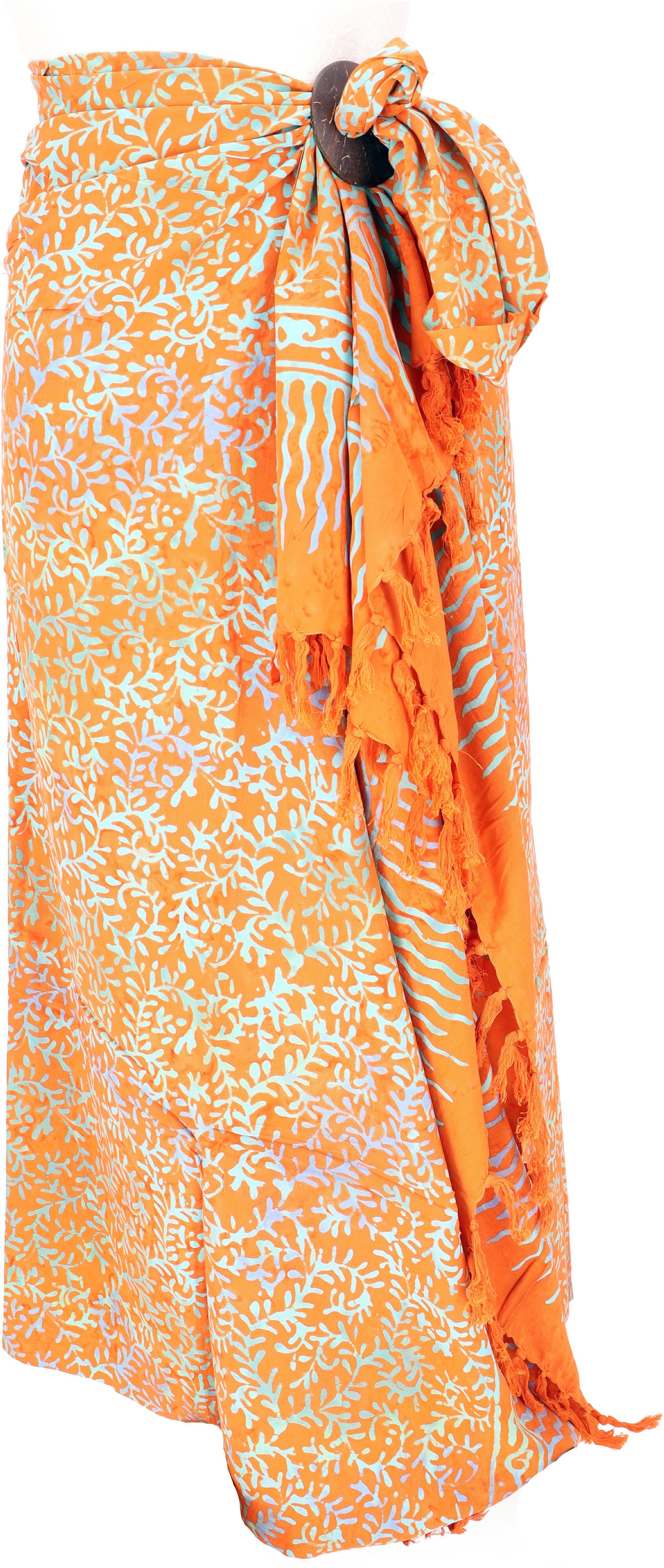 Bali Design Wandbehang, 31/orange Guru-Shop Sarong Batik Wickelrock,.. Sarong,