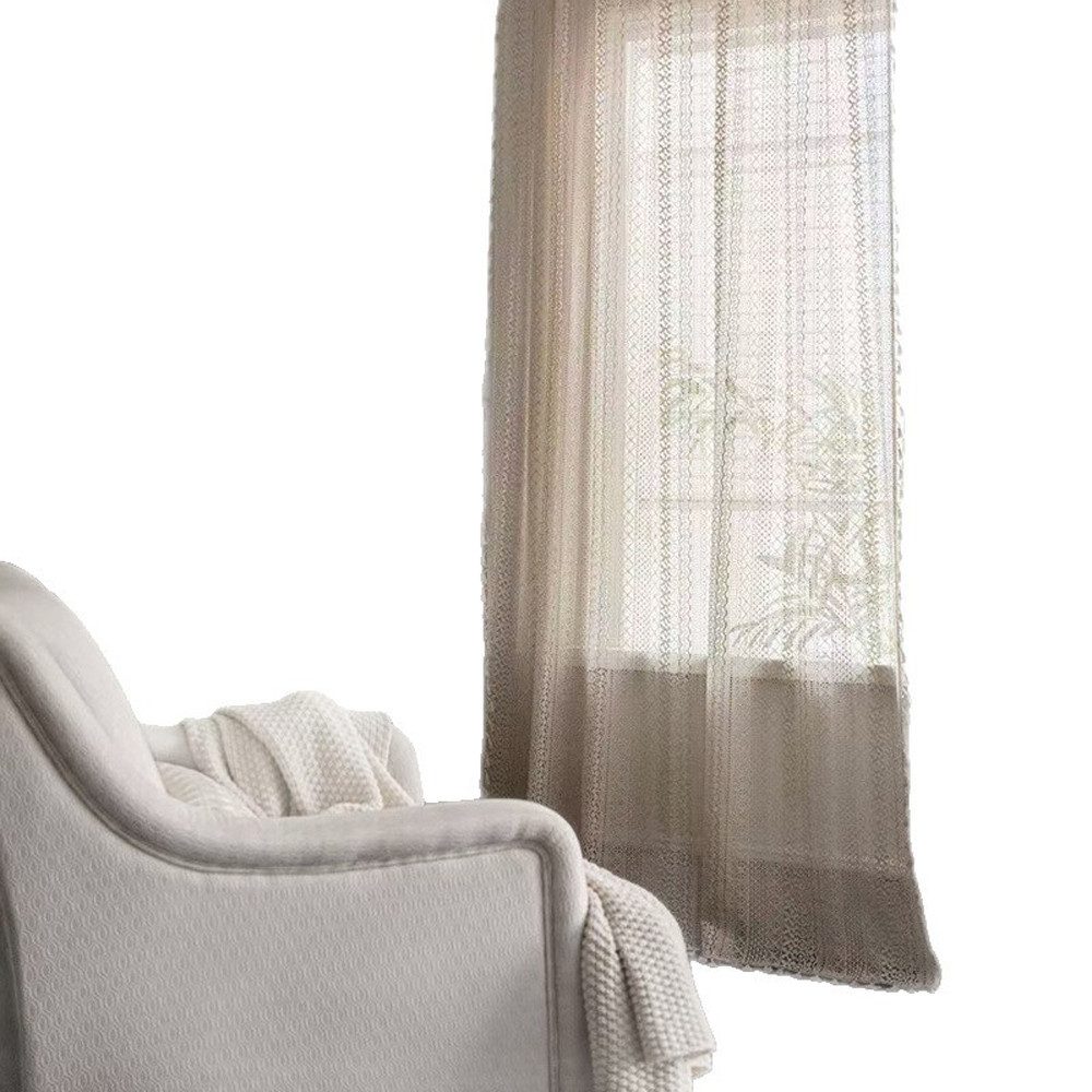 Agger Vorhang Beige Boho-Spitzengardinen – Gehäkelter Makramee-Vorhang (1 St), im Bohemian-Stil mit Quasten, Fenstervorhänge