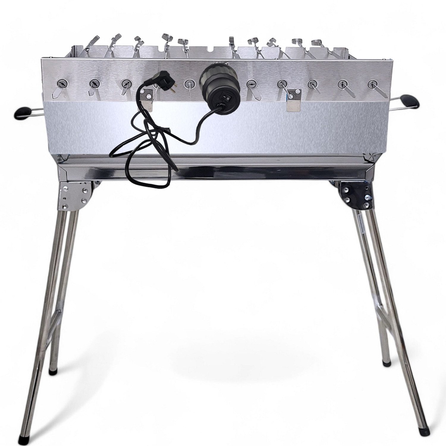 Grillpeter Holzkohlegrill Mangal Kairat Schaschlikgrill mit 11 Spießen & 230 V Motor