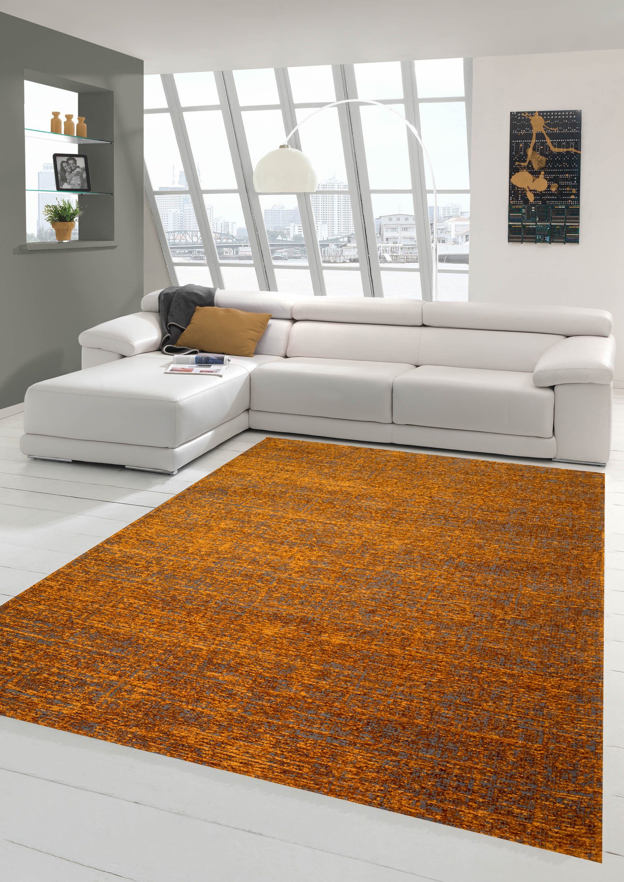 Outdoorteppich »Teppich Wohnzimmer Teppich Kurzflor Baumwollteppich in  kupfer grau«, Teppich-Traum, rechteckig, Höhe 4 mm online kaufen | OTTO