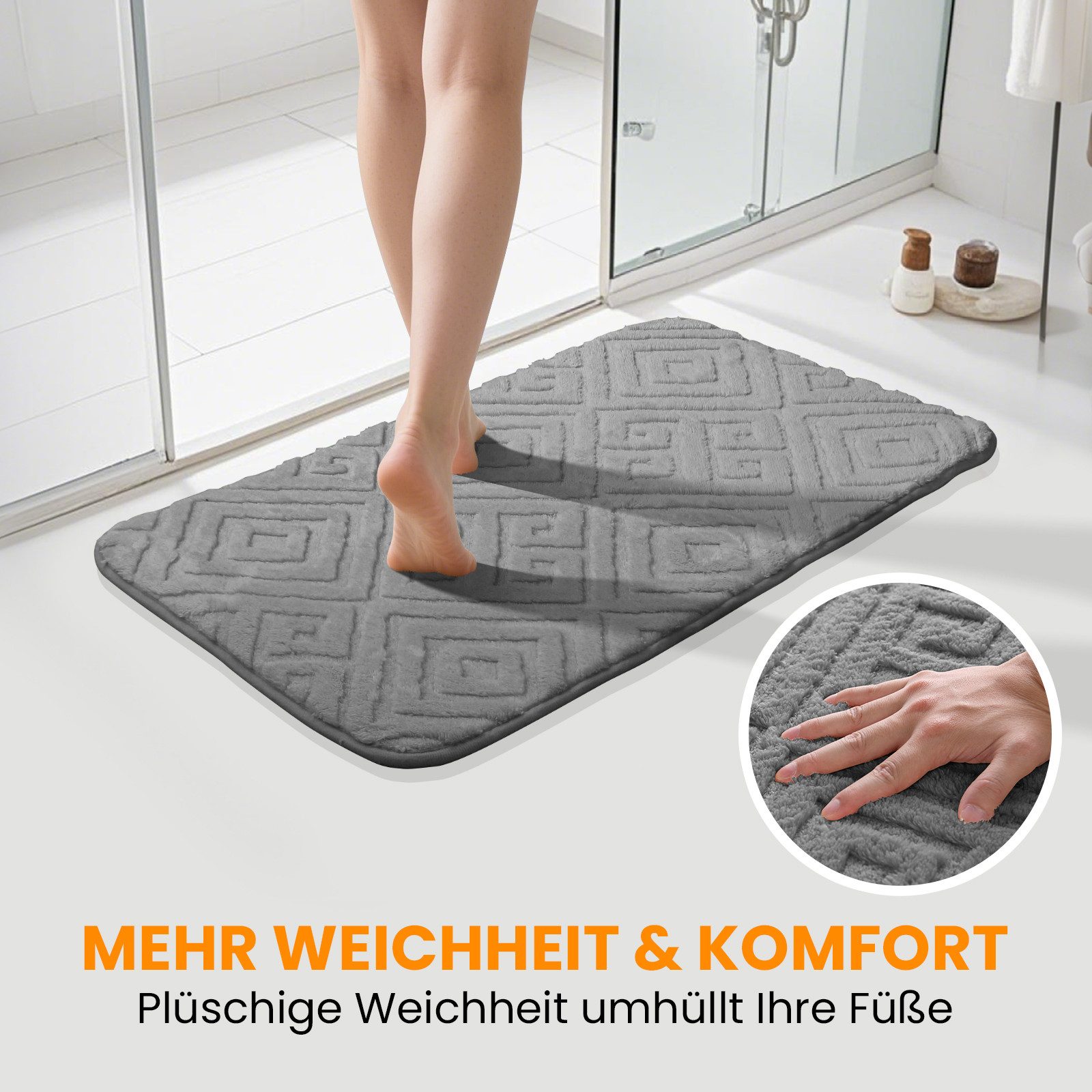 HOMELUX Badematte Badgarnitur 2-teilig mit Ausschnitt, weich & rutschfest, günstig online kaufen