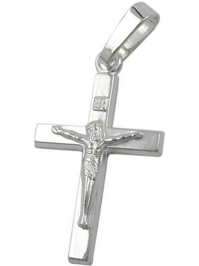 Gallay Kreuzanhänger 17x11mm Kreuz mit Jesus glänzend Silber 925 (1-tlg)