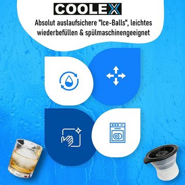 MAVURA Eiswürfelform COOLEX XXL Kugel Eiswürfelform Eiskugelform Eiskugeln, Whiskey Cocktail Ice Balls Eisbälle rund [2er Set]