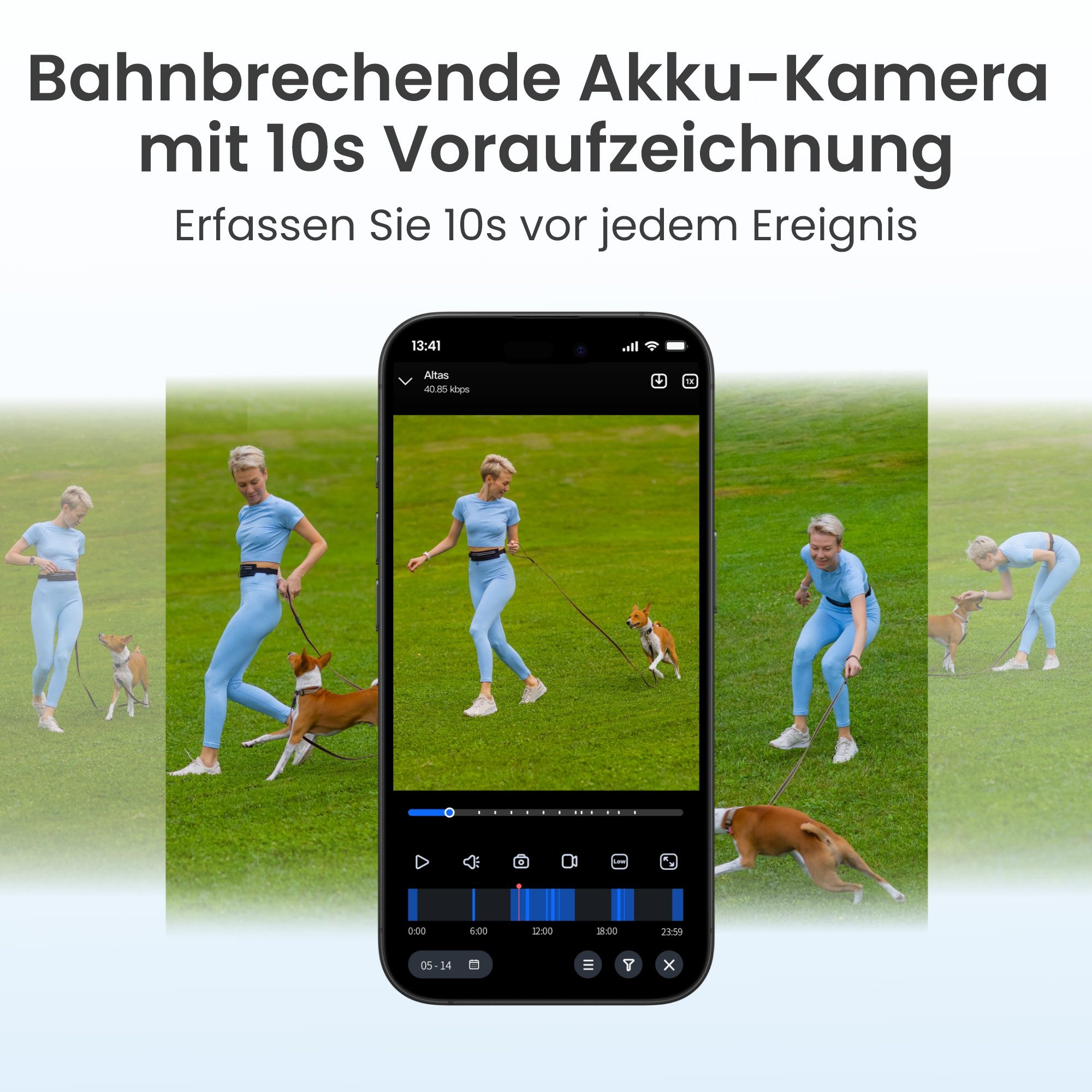Reolink Überwachungskamera Altas mit Solarpanel (Außenbereich, Innenbereich, 4MP, ColorX-Nachtsicht, 5/2,4 GHz WLAN,10s Voraufzeichnung,20Ah Akku)