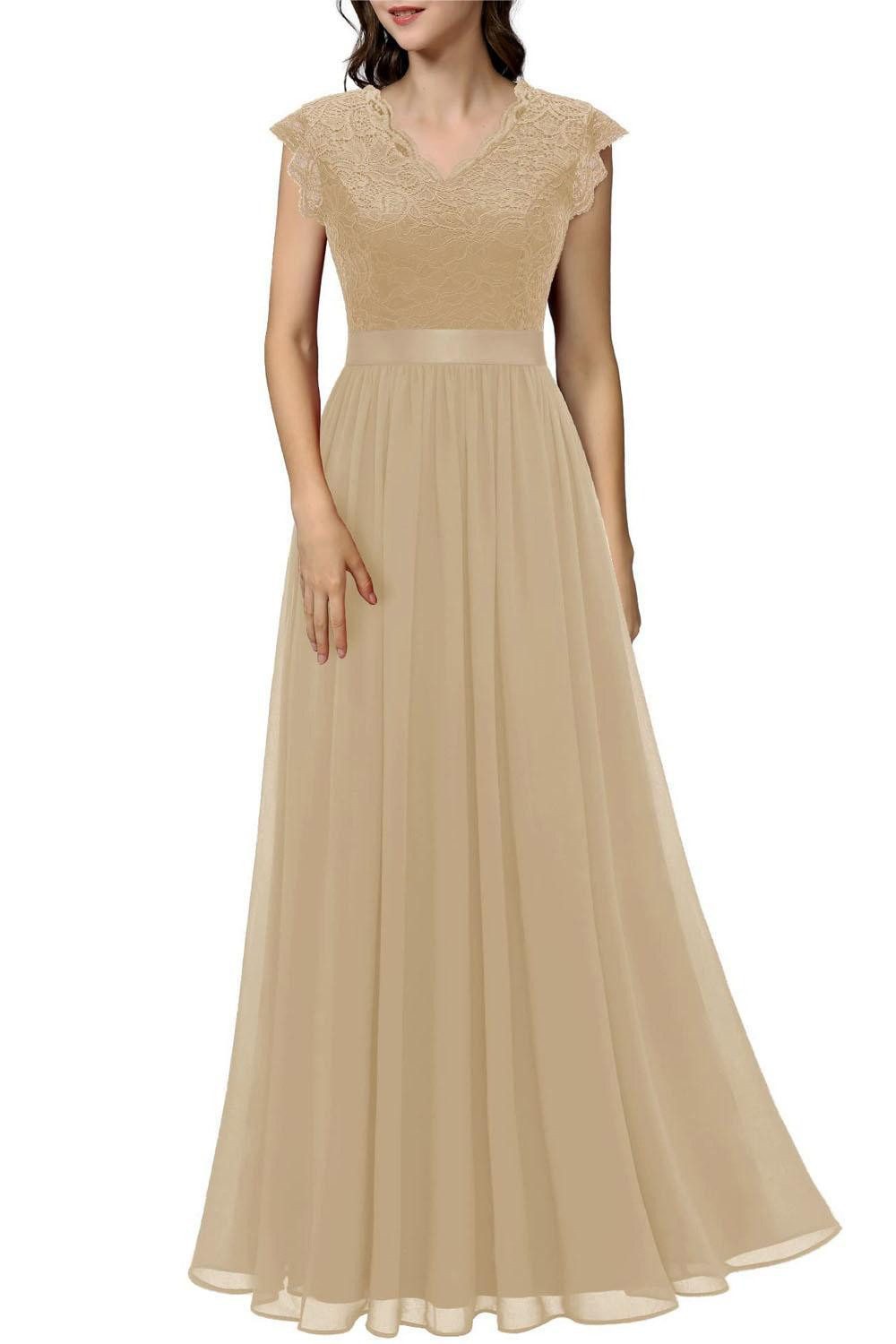 JDMGZSR Abendkleid Einfarbiges, sexy, elegantes, langes Kleid mit Gummiband Ärmelloser Patchwork-Hohlrock mit V-Ausschnitt für Damen