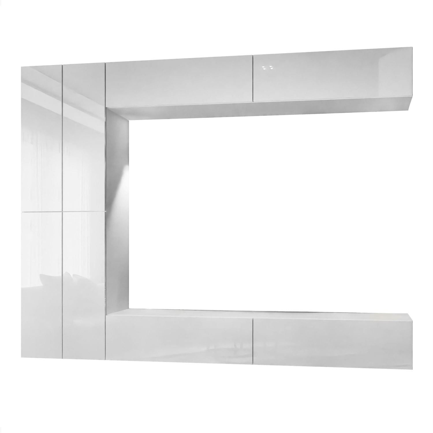 Lookway Wohnwand COLETTE III mit Push-to-Open-System und LED-Beleuchtung