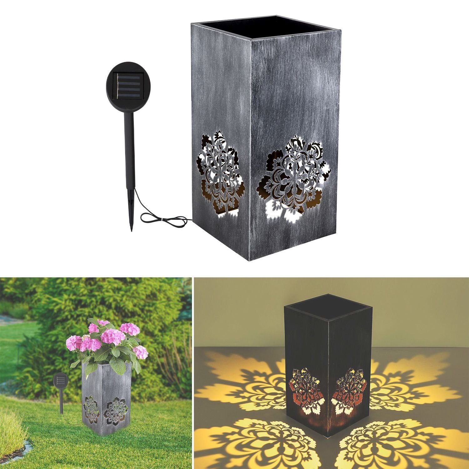 bmf-versand LED Solarleuchte Solarleuchte Garten Blumentopf Solarlampe Außen Leuchte Solar mit