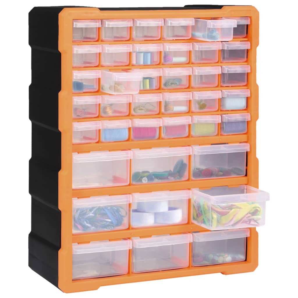 vidaXL Werkzeugkoffer 39 Schubladen Multi-Schubladen-Organizer mit 39 Schubladen 38x16x47 cm