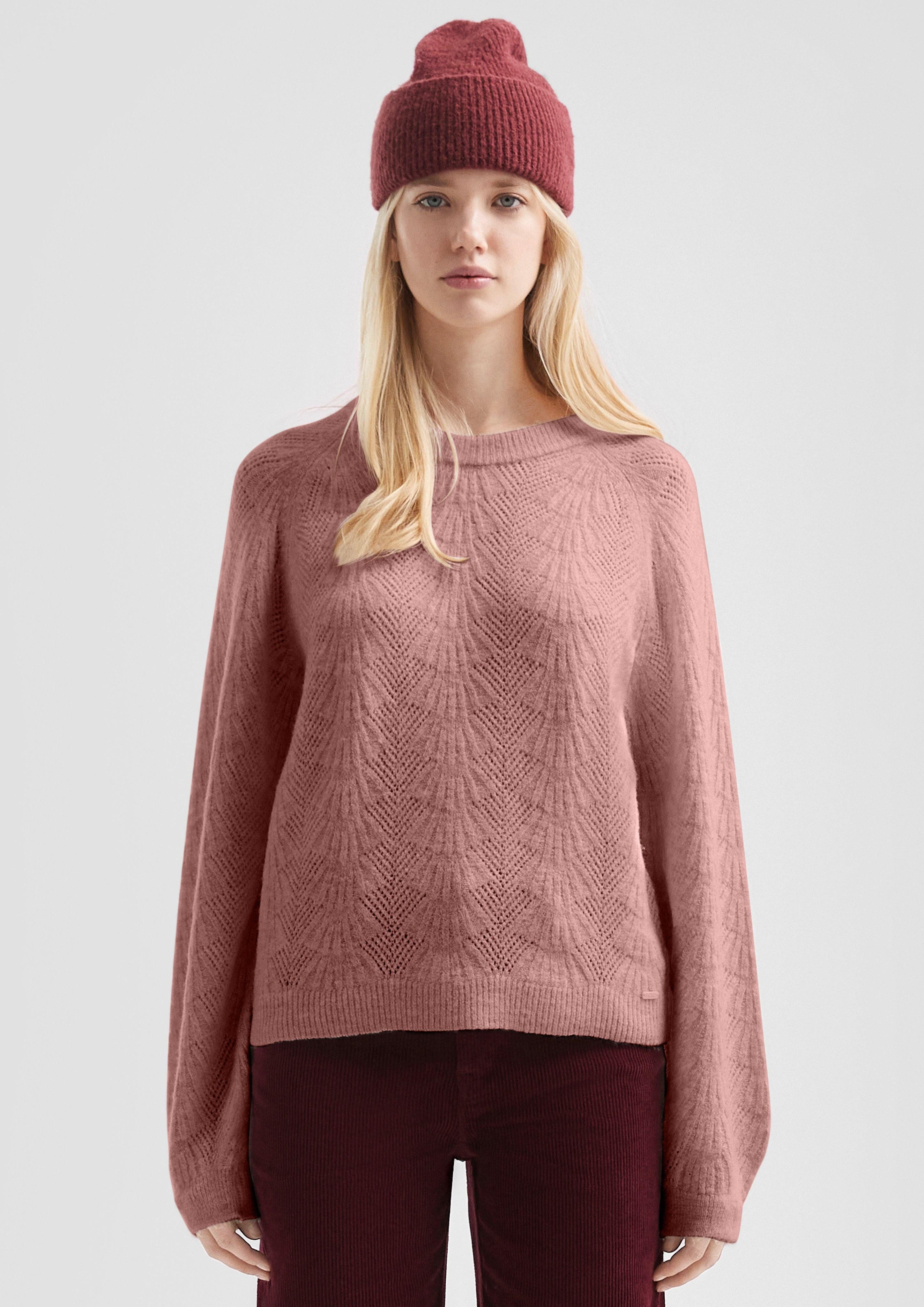 QS Strickpullover Weicher Pullover mit Ajourmuster günstig online kaufen