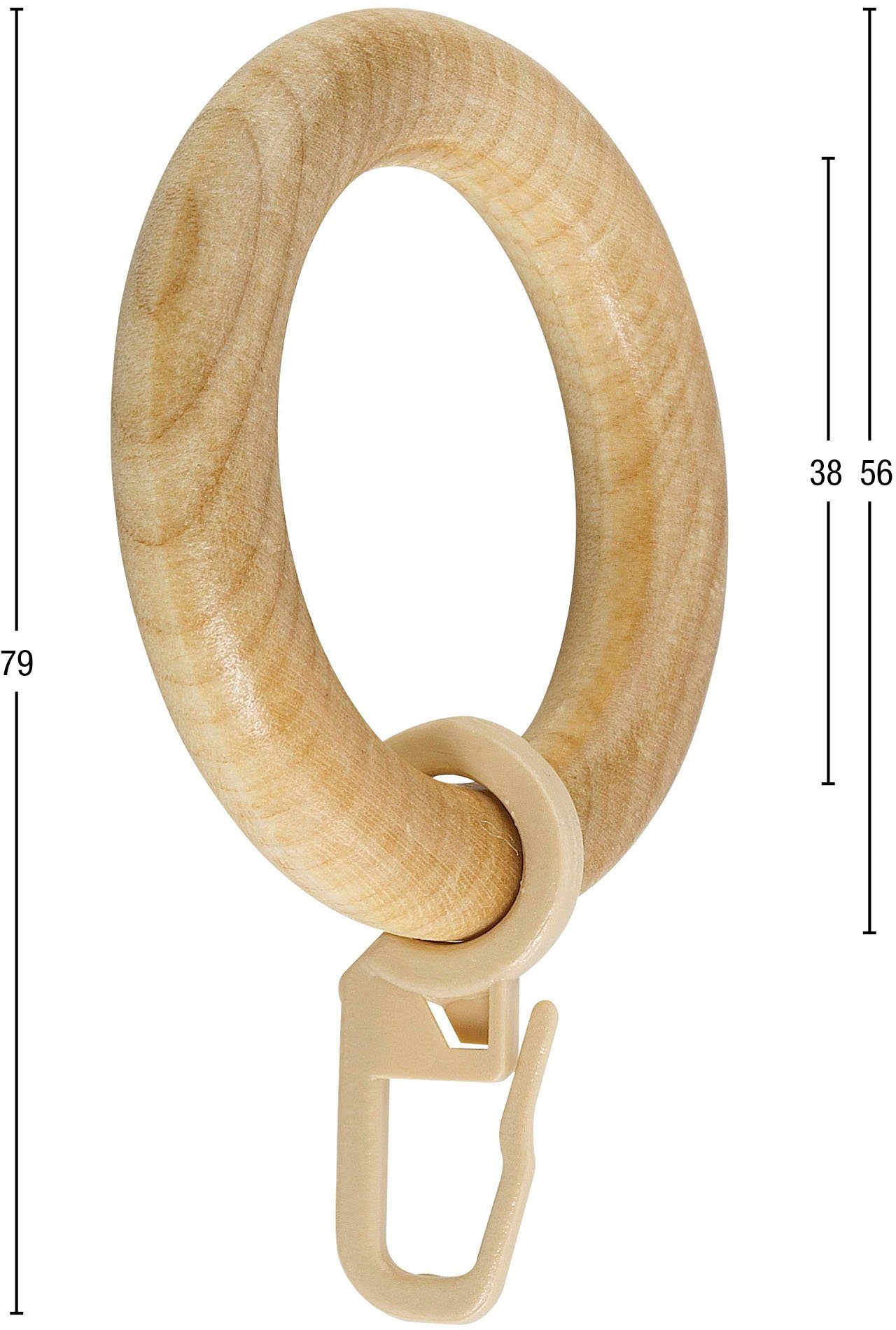 GARESA Gardinenring Holzring mit Haken, (20-St), günstig online kaufen
