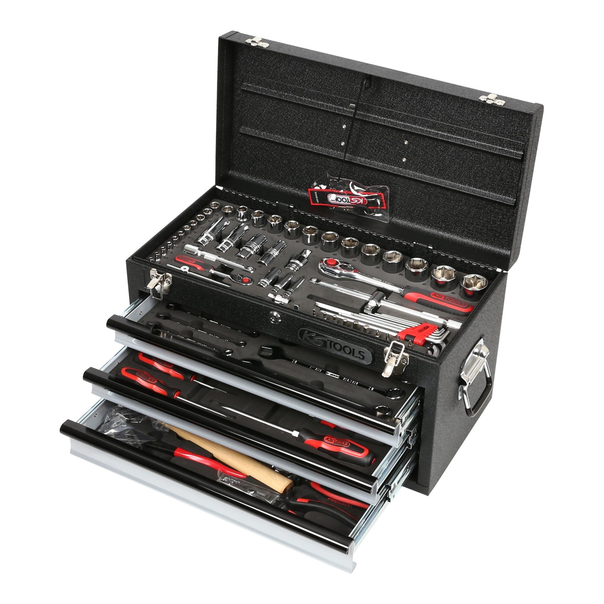 KS Tools Bit- und Steckschlüsselset KS Tools 1/4"+1/2" CHROMEplus Universal-Werkzeug-Satz, 99-teilig