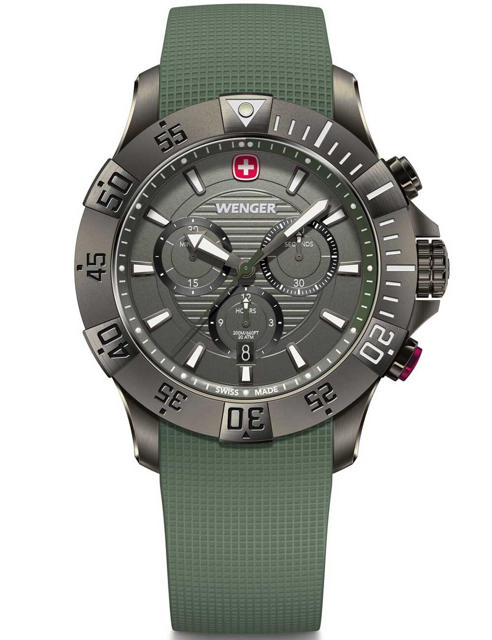 Quarzuhr Wenger 01.0643.127 Herrenuhr Seaforce Chronograph 43mm 20ATM Wenger 01.0643.127 Herrenuhr Seaforce Chronograph 43mm 20ATM