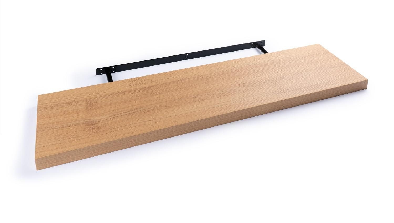 Home4You Wandboard MIKI, B 100 x H 23,5 cm, Wildeichedekor, MDF, PVC, 1-tlg., 1 Ablagefläche