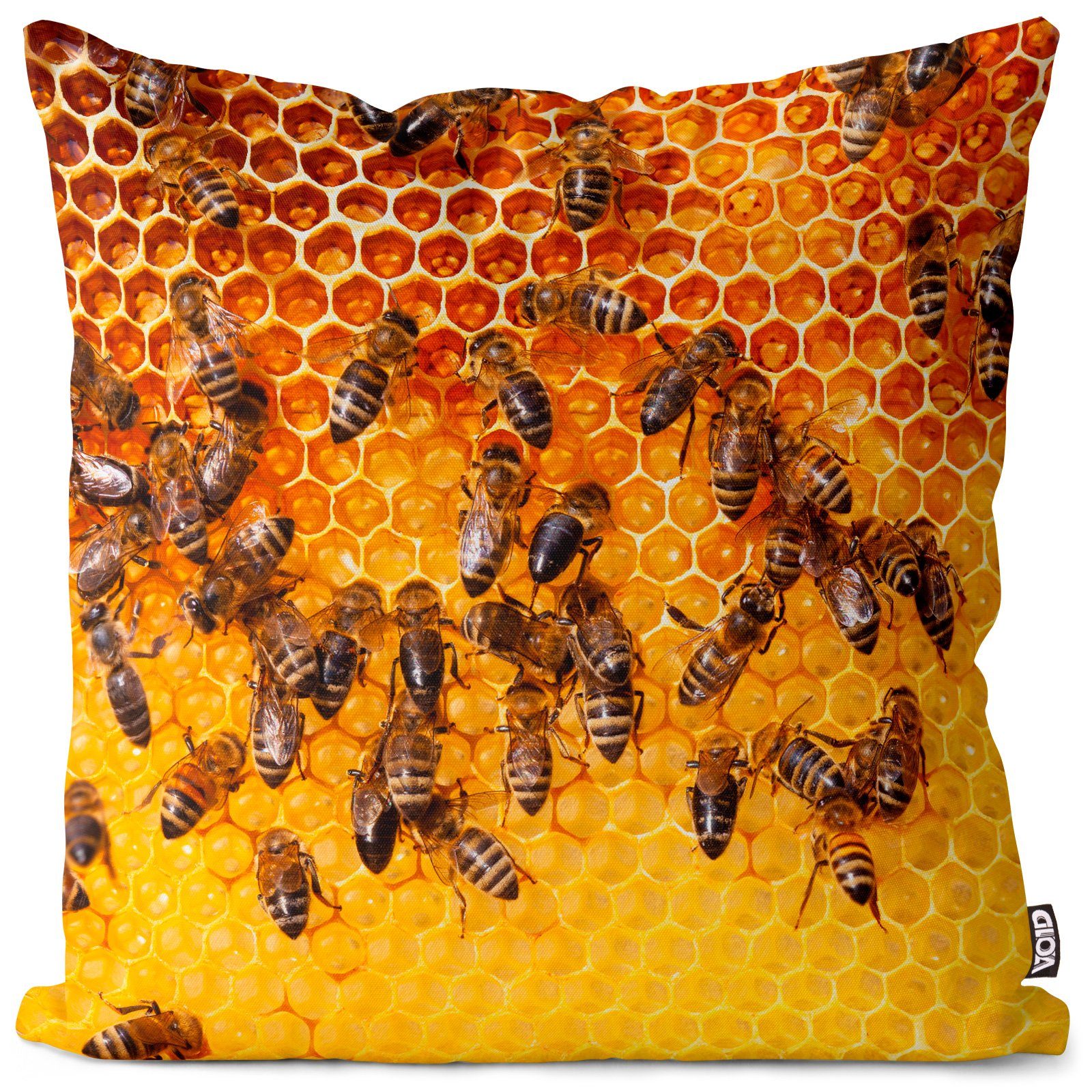 Bauernhof Maja Zucker VOID Honigbiene Natur Stück), Kissenbezug, Bienen Bienenwabe Ökologisch Tiere Sofa-Kissen Honig Bienenwa (1 Gesund Imker Bienenzucht Sommer Frühstück