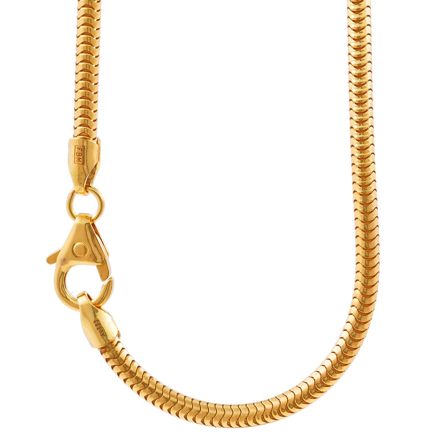 HOPLO Schlangenkette Schlangenkette 585 - 14 Karat Gold 2,5 mm 55 cm  Halskette, Made in Germany