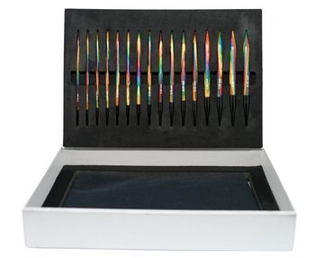 LANA GROSSA Rundstricknadeln VARIO Rundstricknadel-Set DESIGN-HOLZ Multicolor, Stricknadelset mit acht Nadelspitzenpaaren aus Holz 3,5 - 8,0 mm