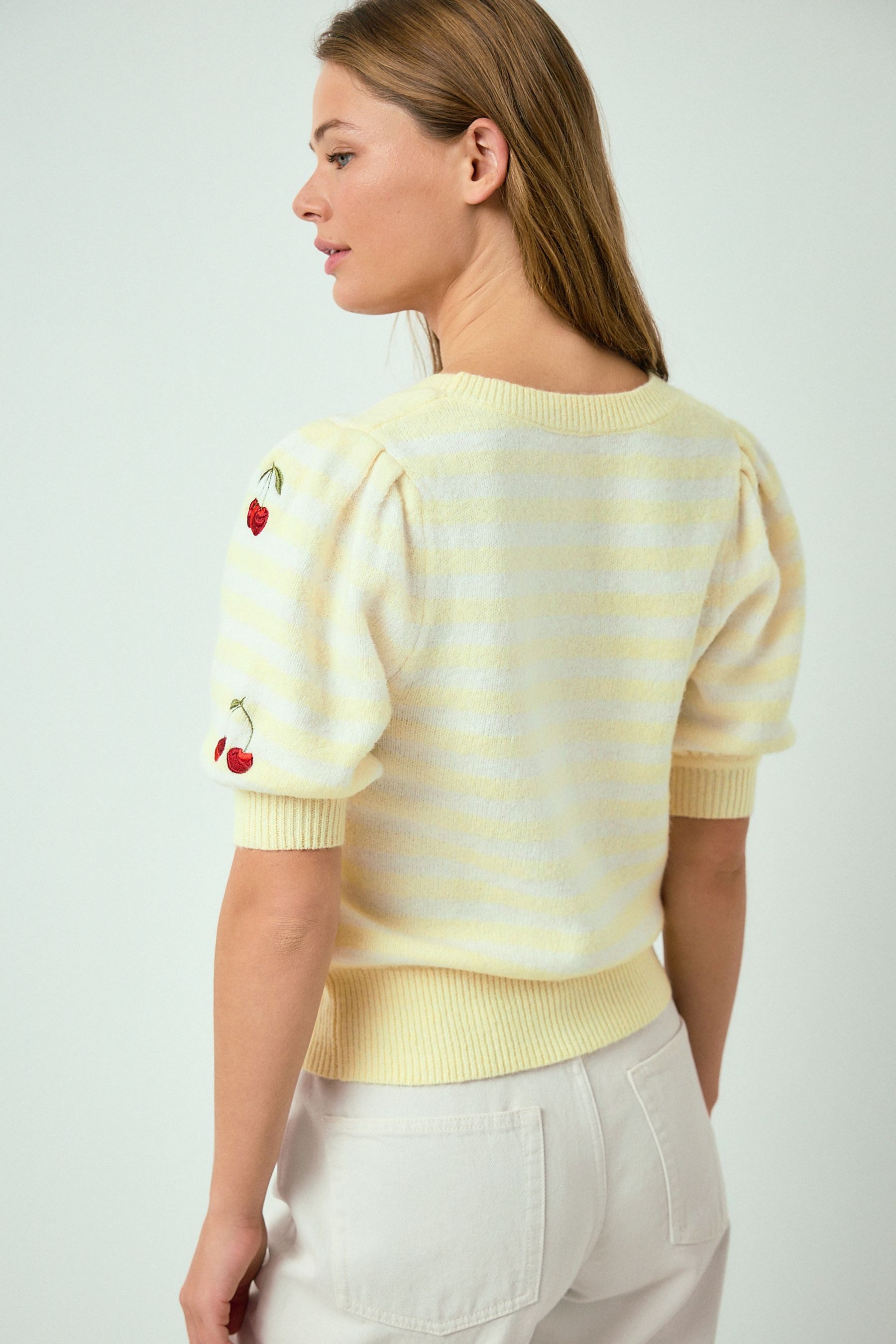 Next Strickpullover Gestricktes Oberteil mit Puffärmeln (1-tlg) günstig online kaufen