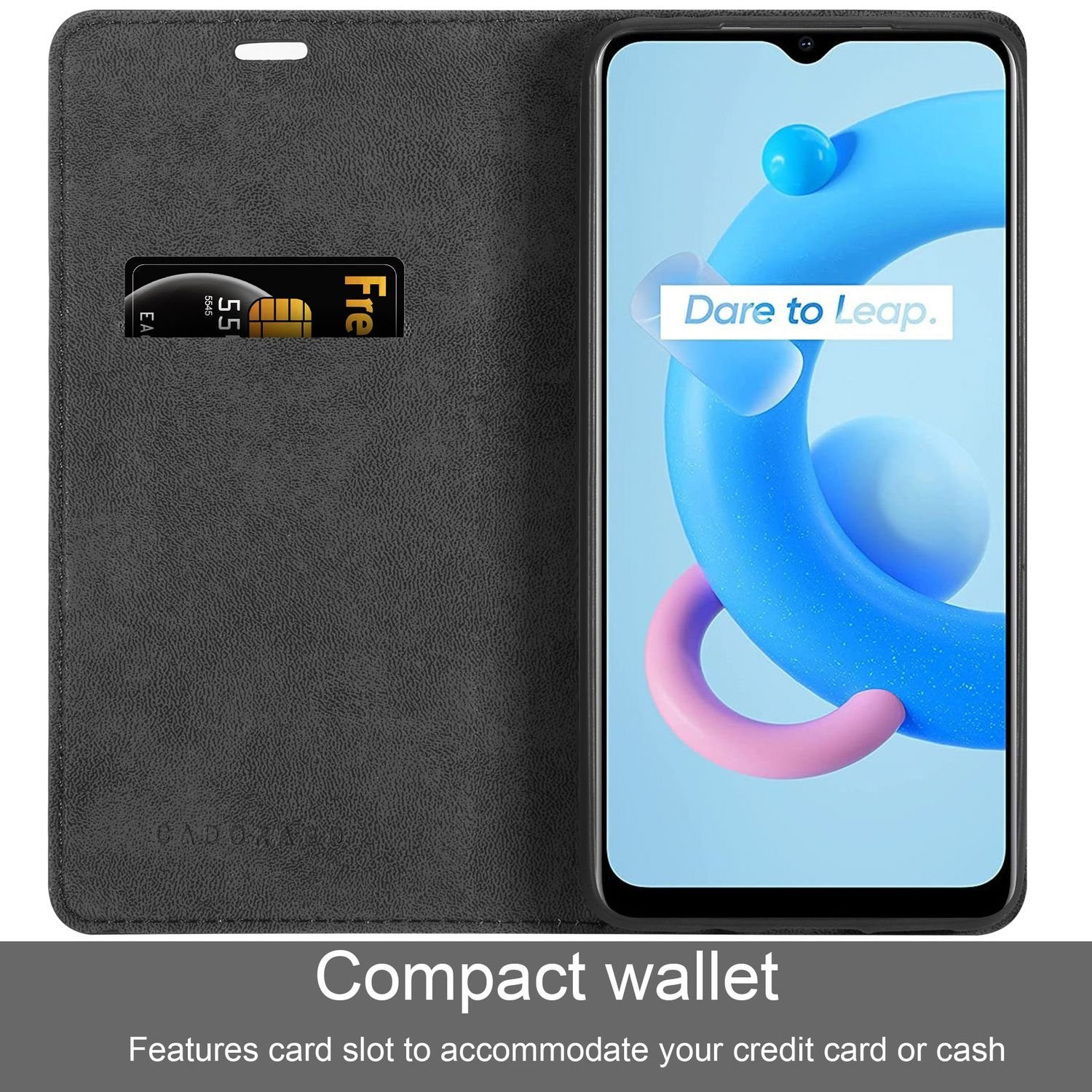 Cadorabo Handyhülle für Realme C11 2021 Hülle Realme C11 2021, Hülle Schutzhülle mit Standfunktion, Magnetverschluss und Kartenfach
