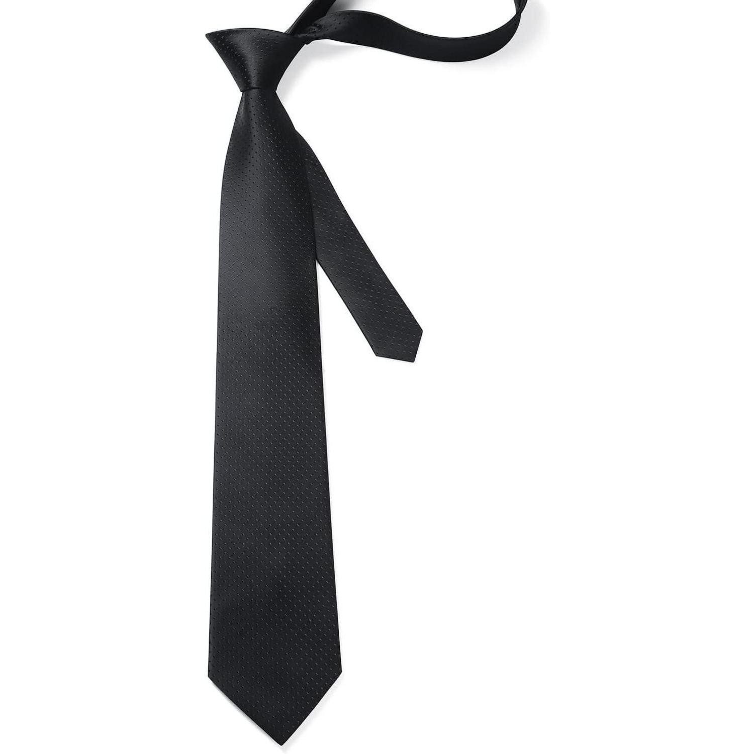 LuxusKollektion Krawatte Krawatte Herren Gepunktet Einstecktuch Set Einheitsgröße Schwarz 7