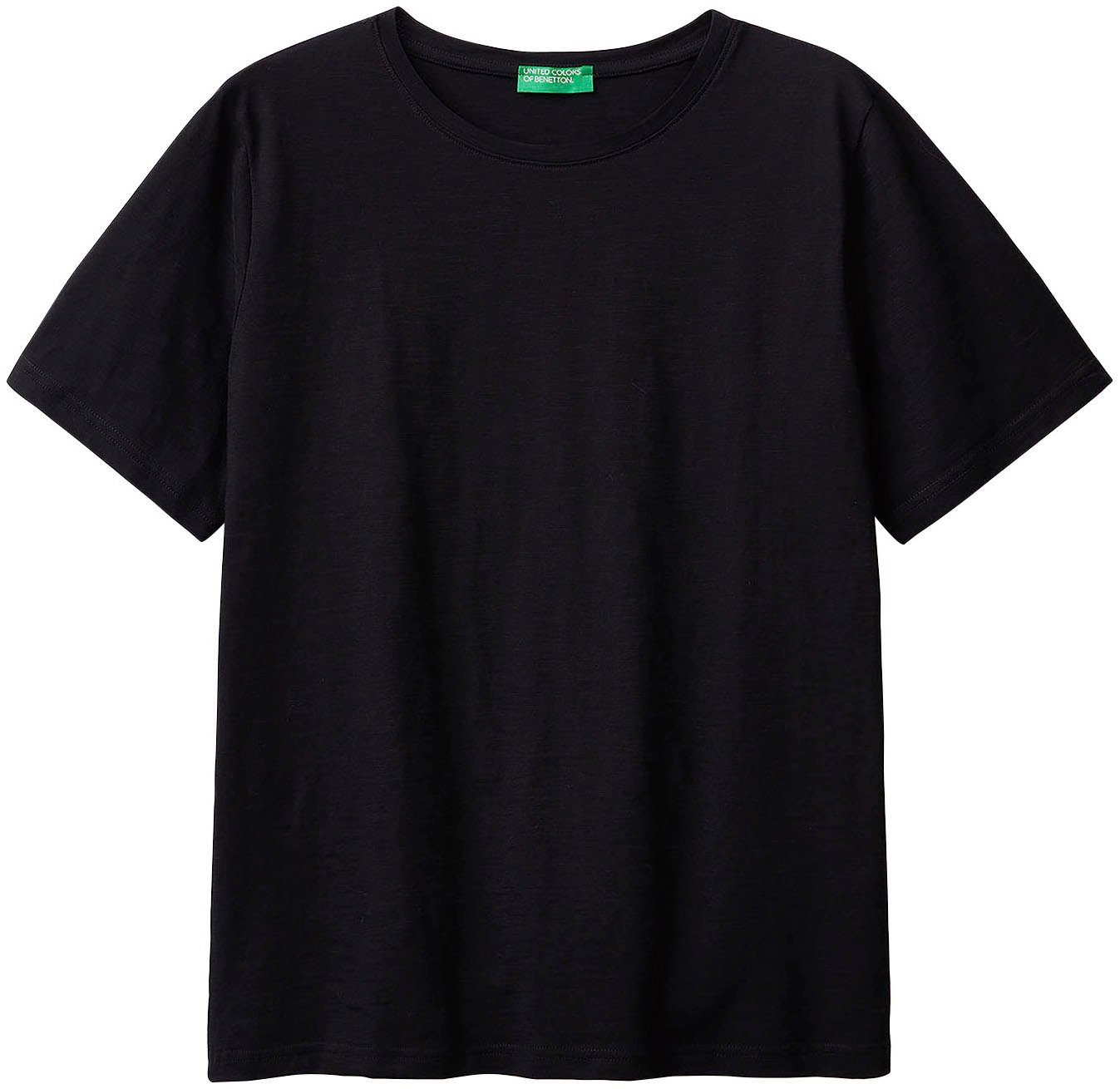 United Colors of Benetton in T-Shirt schwarz cleaner Basic-Optik