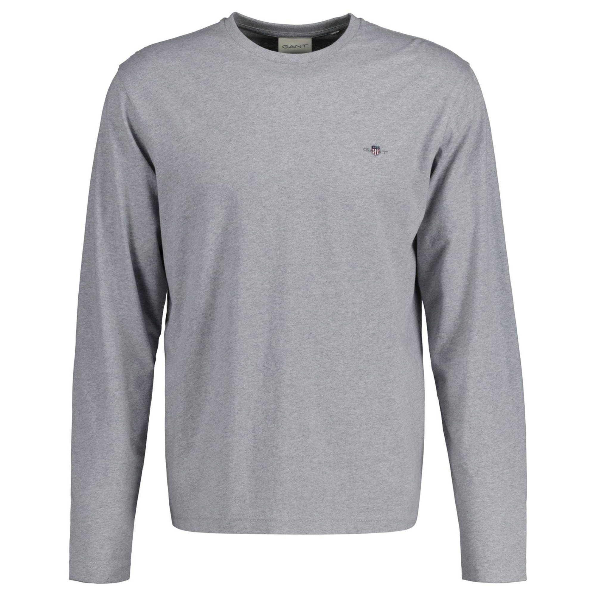 Shirt - Longsleeve Gant Herren REGULAR LS, SHIELD Grau T-Shirt