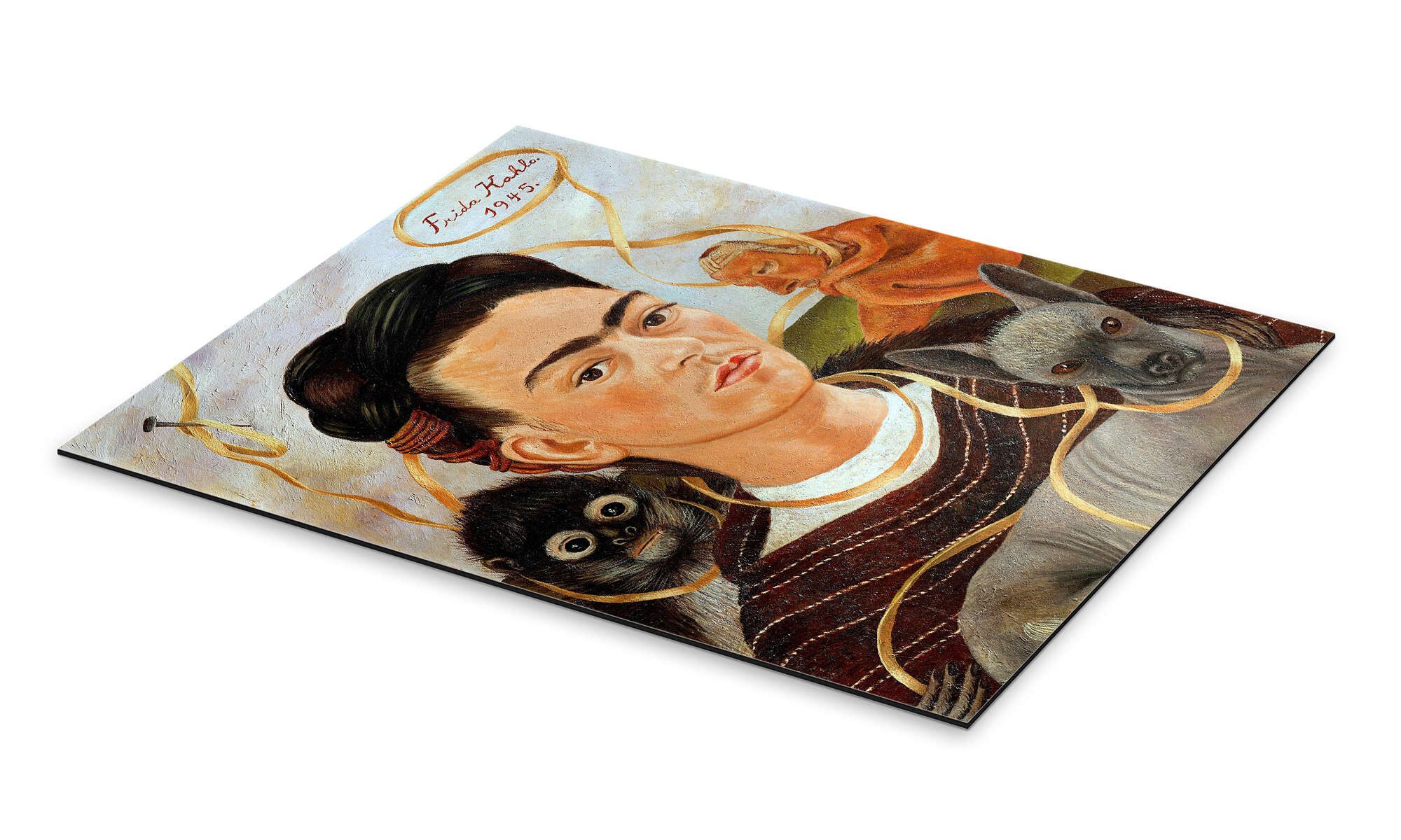 Posterlounge Wandbild Selbstbildnis mit Äffchen, 1945, Frida Kahlo, erhältlich als Poster, Leinwandbild, Wandsticker oder Acrylglasbild