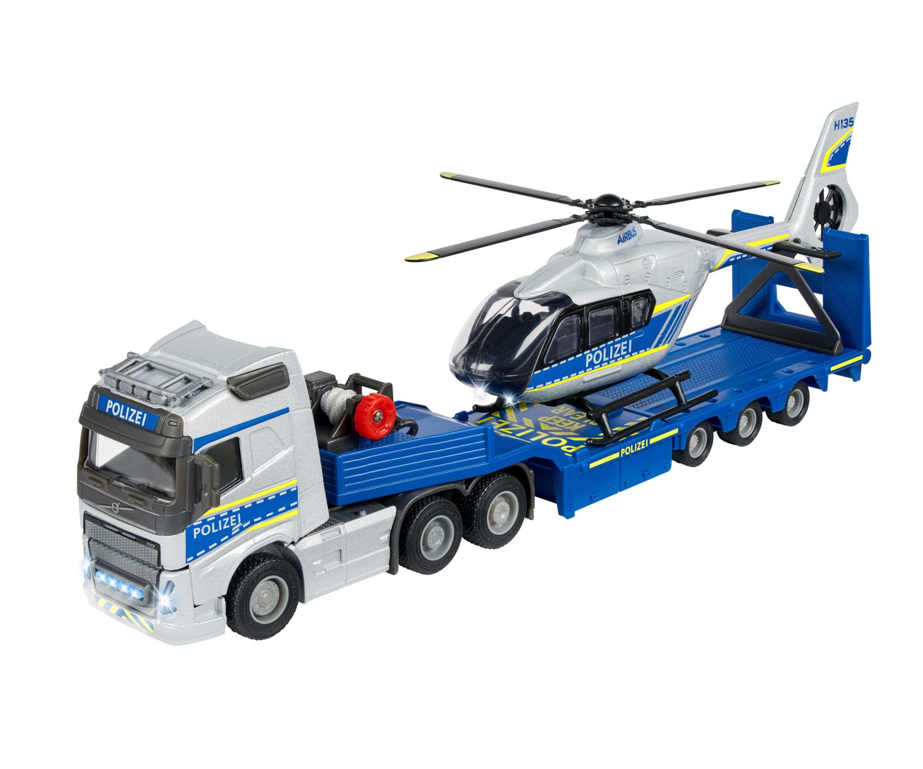 majORETTE Spielzeug-Polizei Volvo Polizei Truck+Heli
