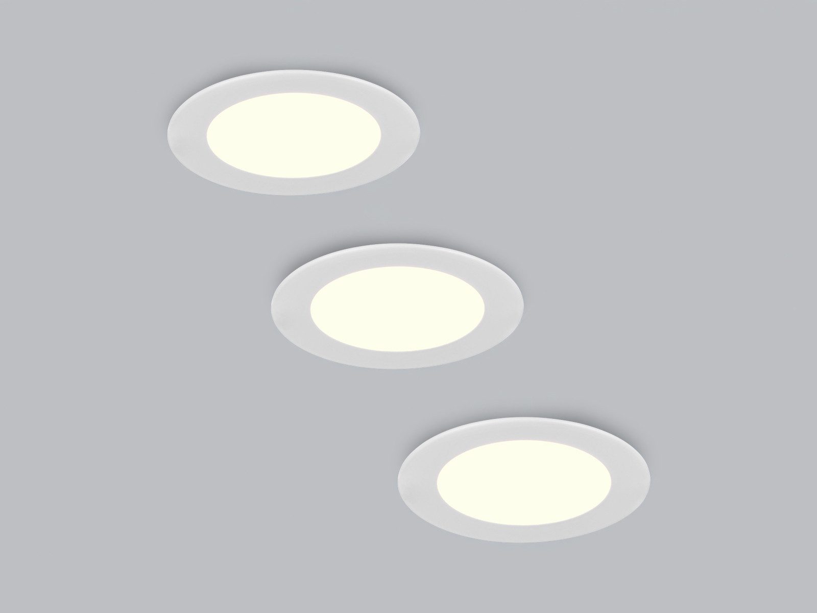 TRIO Leuchten LED Einbaustrahler flache Einbautiefe 230V ohne Trafo Ø12cm, Dimmbar, LED fest integriert, Warmweiß, Neutralweiß, Tageslichtweiß, Decken-Einbaustrahler flach-e Einbautiefe