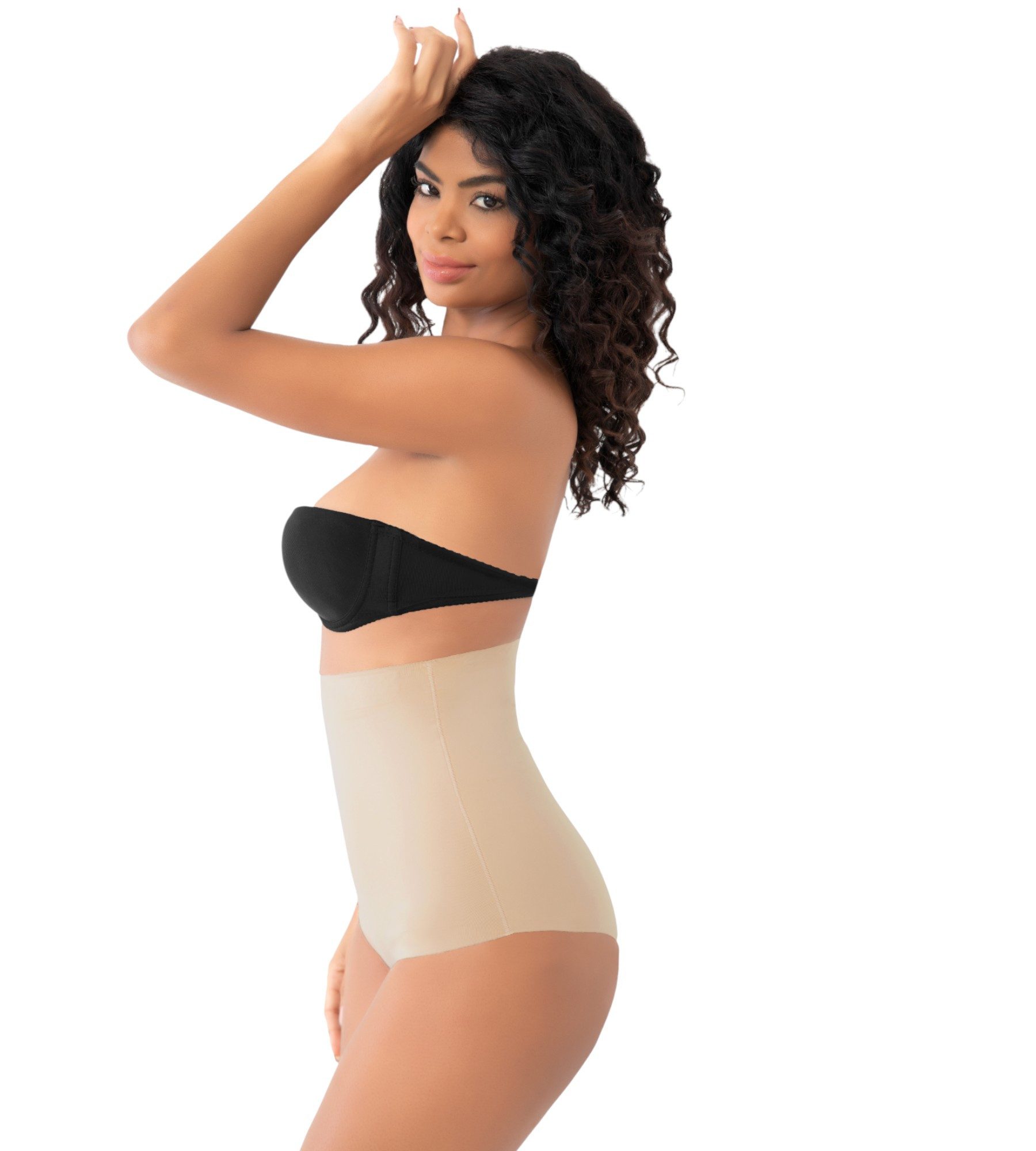 Formangel Miederslip mit hoher Taille, Lazer-Cut Corsage, Silikonbund Shapingwear (1-St) rutschfester Silikonbund, formt Bauch & Taille