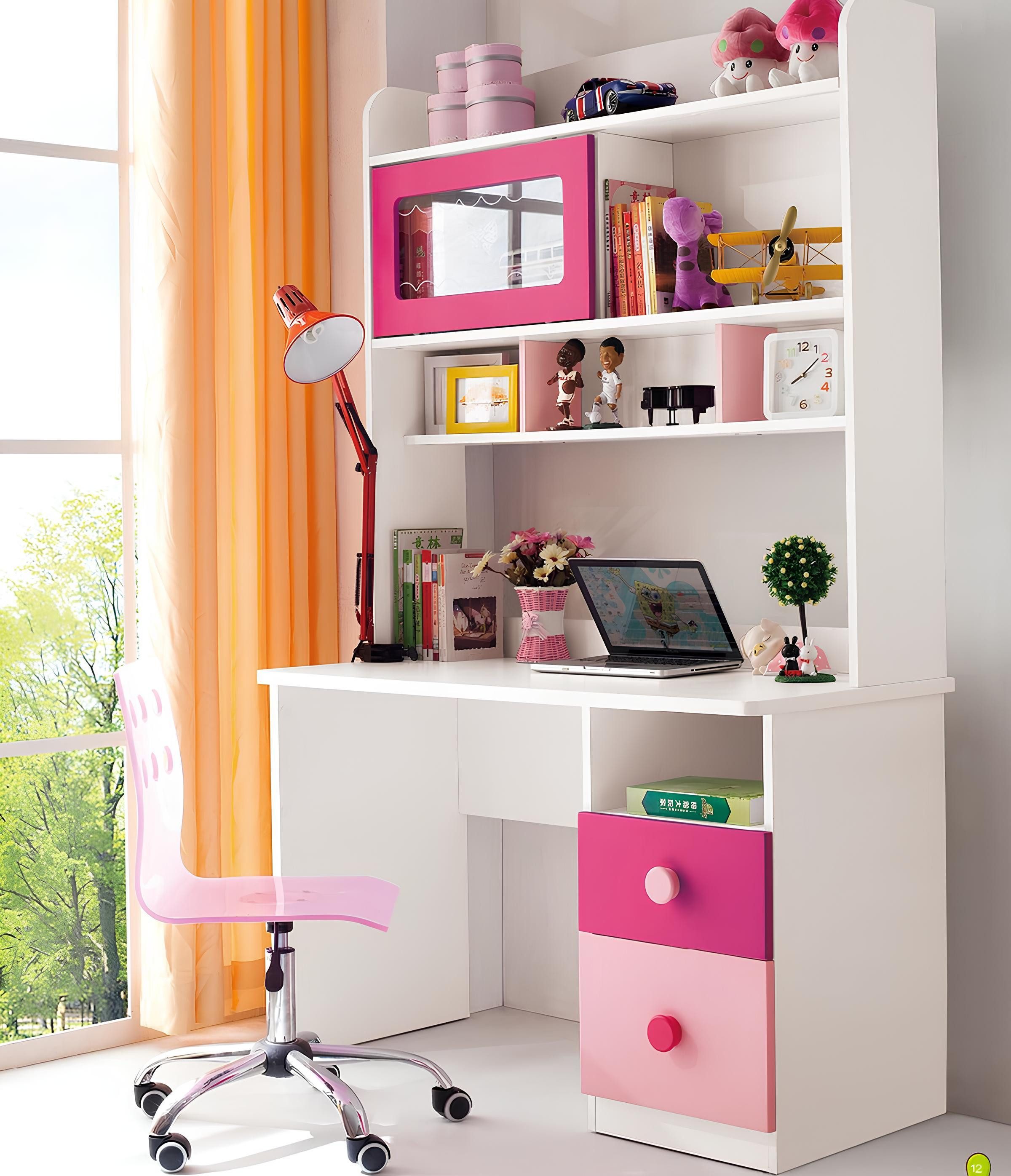 JVmoebel Kinderschreibtisch Regalschrank und Schreibtisch für Mädchen im modernen Design (Schreibtisch + Regal), Made in Europa