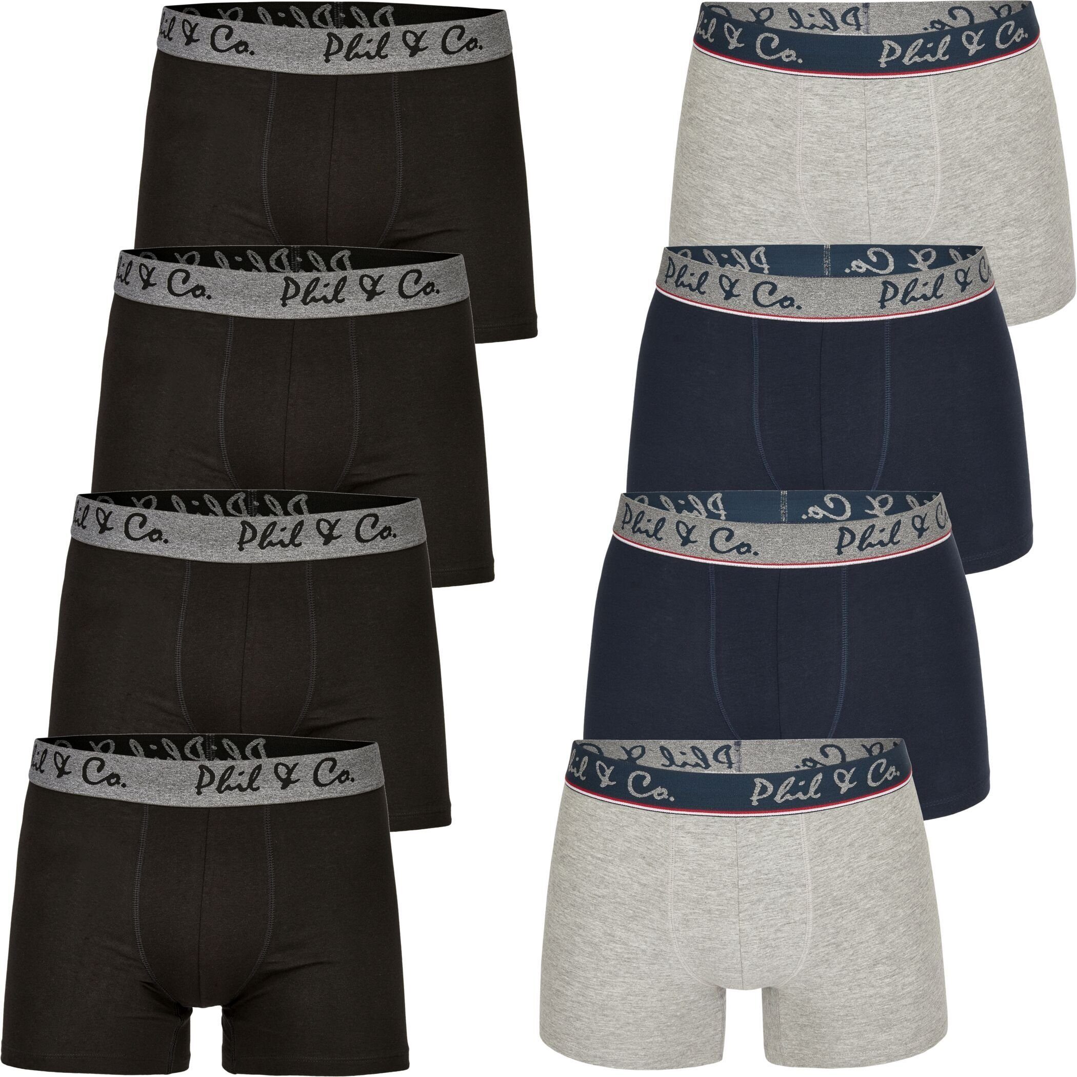 Phil & Co. Boxershorts 8er Pack Phil & Co Berlin Jersey Boxershorts Trunk Short Pant FARBWAHL (1-St) DESIGN 02