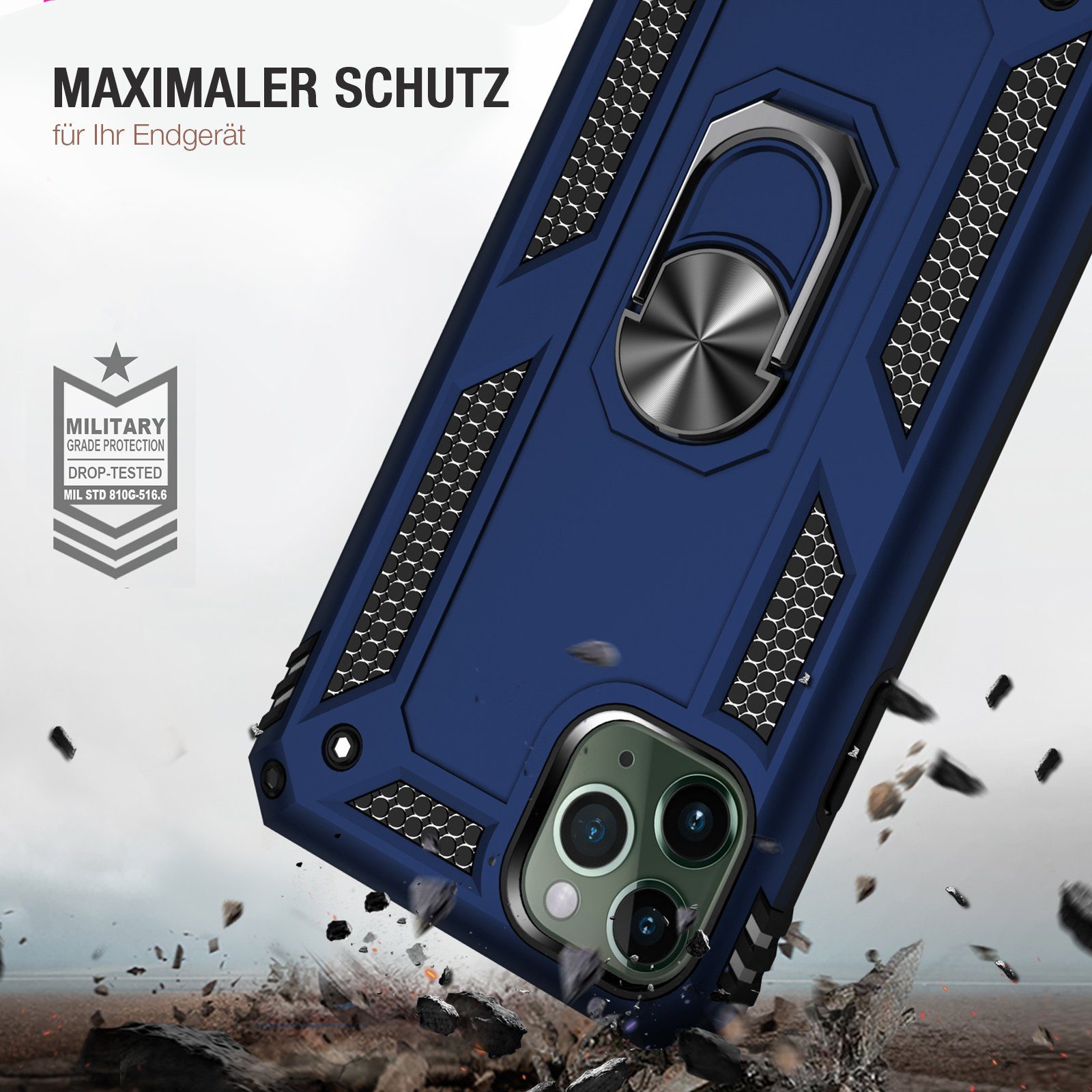 Tec-Expert Handyhülle Outdoor Cover Hülle für Apple iPhone 11 Pro 5.8 Zoll, 5.8, Premium Hülle aus verstärktem Polycarbonat