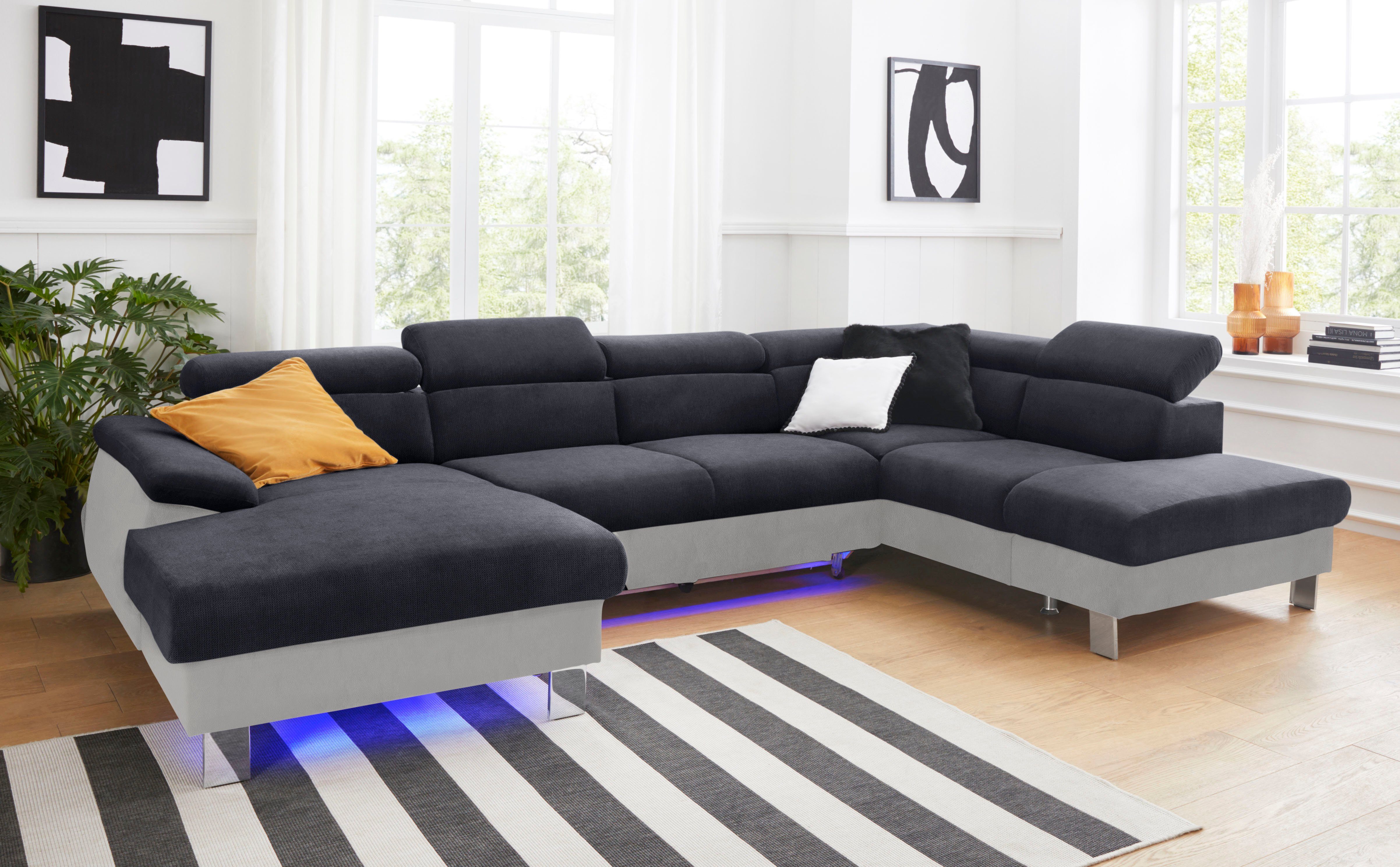 COTTA Wohnlandschaft Komaris U-Form mit Kopfteilverstellung, günstig online kaufen
