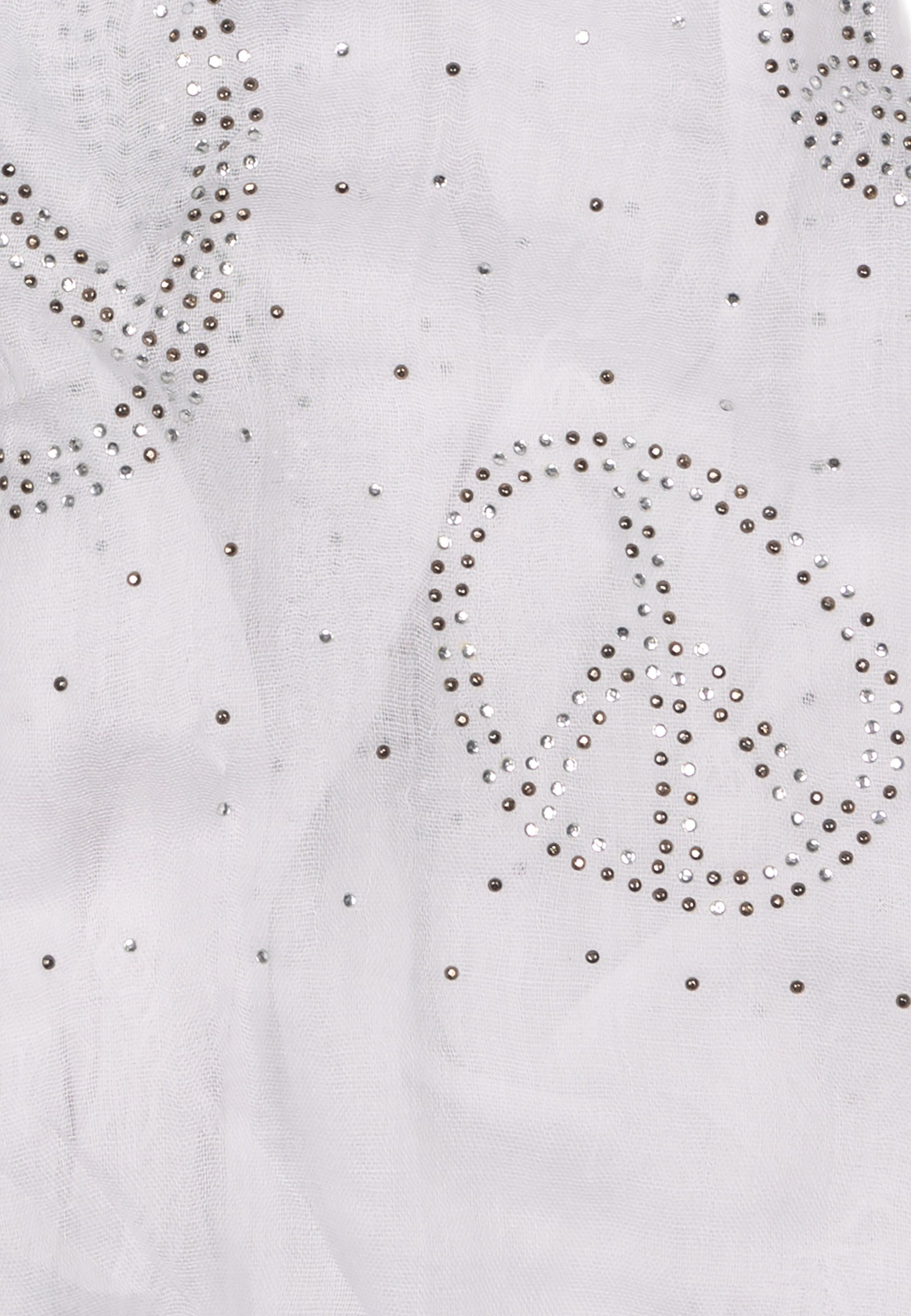 mit zahlreichen glitzernden Straßsteinen luftig Cassandra Schal Friedenssymbolen "Peace", gewebt, Accessoires aus leicht