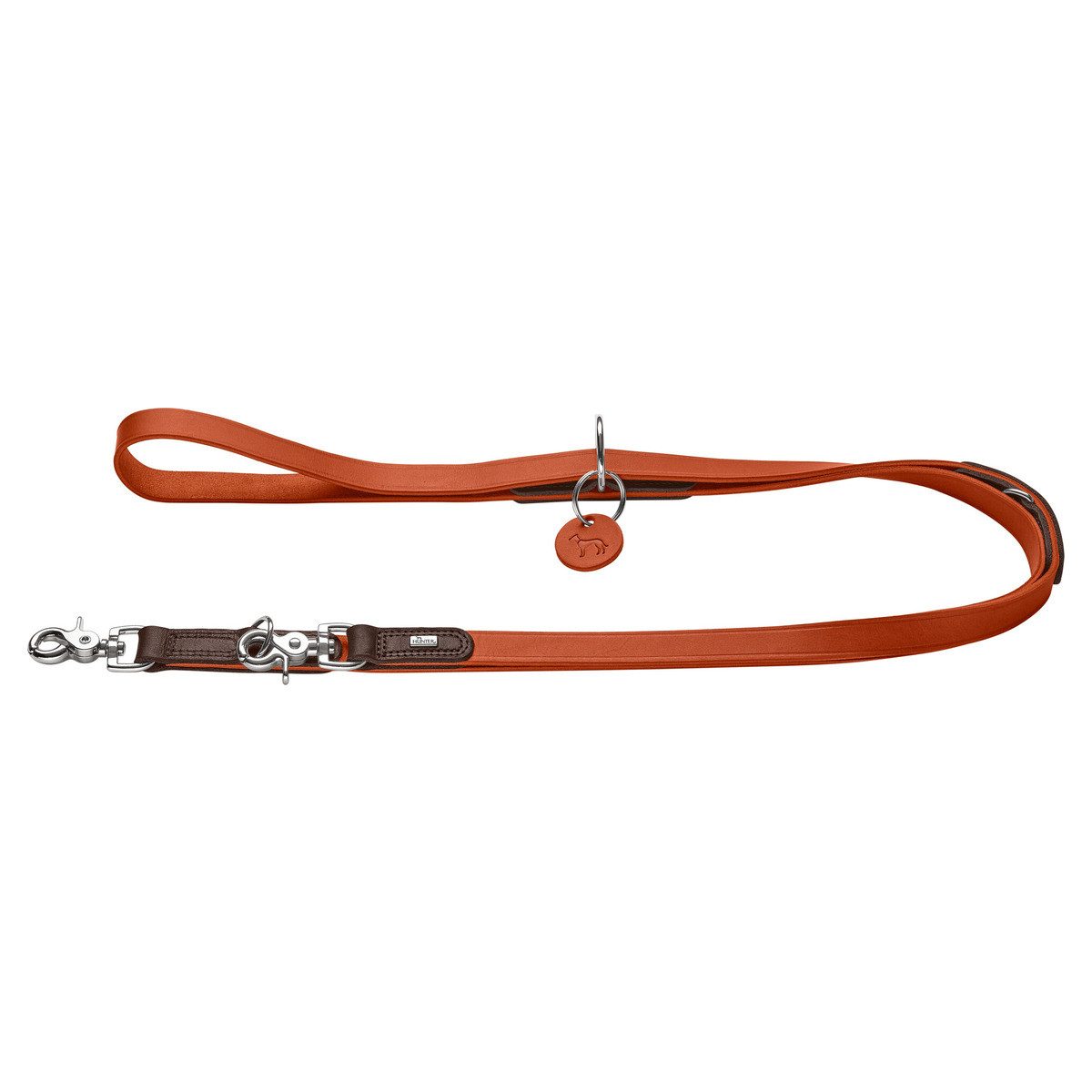 Hundeleine Verstellbare Führleine Lemvig orange/dunkelbraun