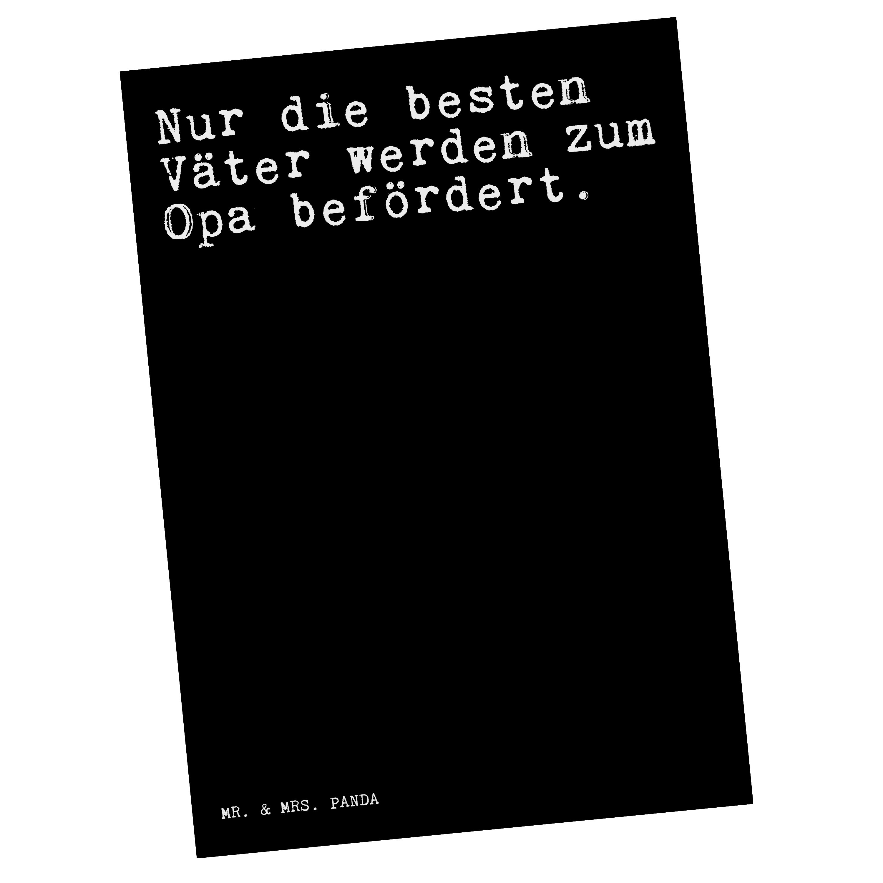 Mr. & Mrs. Panda Postkarte »Nur die besten Väter... Schwarz
