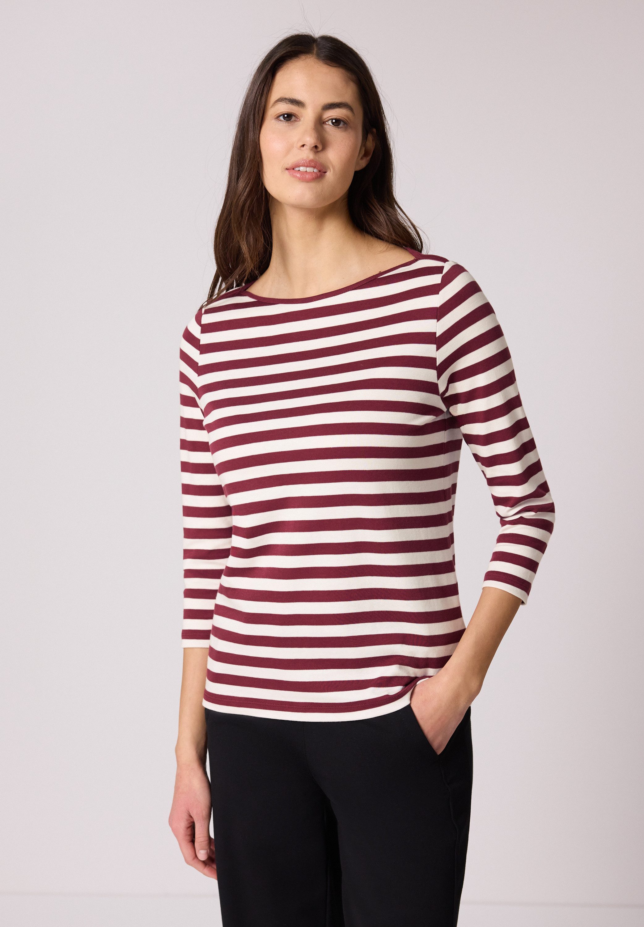 STREET ONE 3/4-Arm-Shirt aus reiner Baumwolle