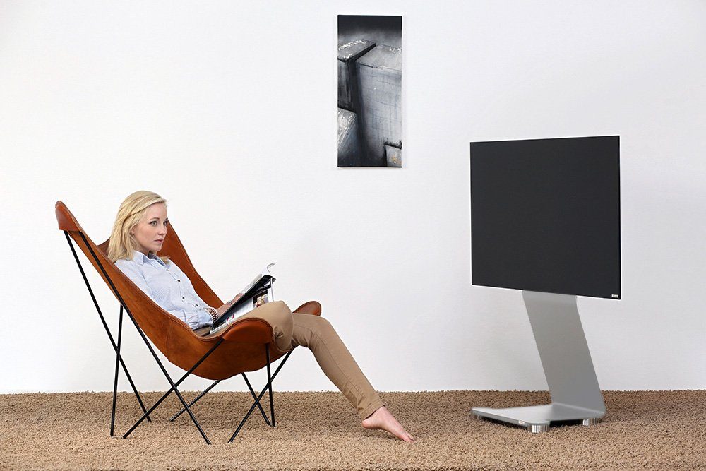 wissmann raumobjekte TV-Ständer rollbarer Fernsehhalterung, (bis 65,00 Zoll, mobile TV-Erhöhung, rollbar, unsichtbare Kabelführung, Made in Germany)