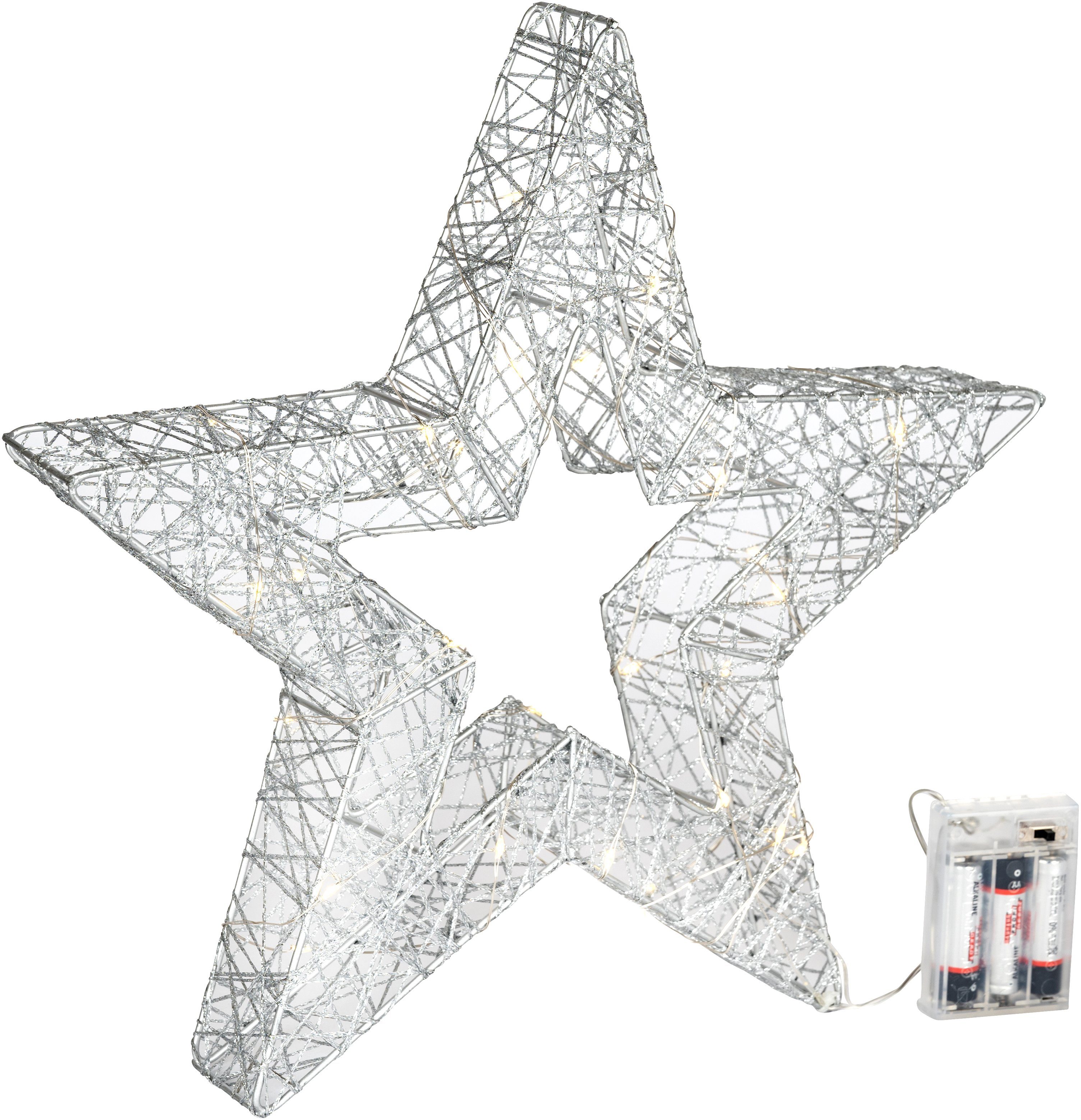 Star-Max LED Warmweiß, mit 40 LEDs Weihnachtsdeko, Stern stromsparende Weihnachtsstern, integriert, LED fest