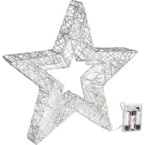 Star-Max LED Stern Weihnachtsstern, Weihnachtsdeko, LED fest integriert, Warmweiß, mit 40 stromsparende LEDs