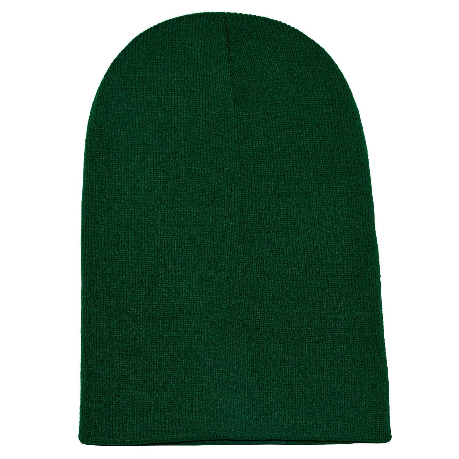 DonDon Schlauchmütze Slouch-Beanie Wintermütze, Mütze tannengrün klassischer Beanie 1-St) (Packung,